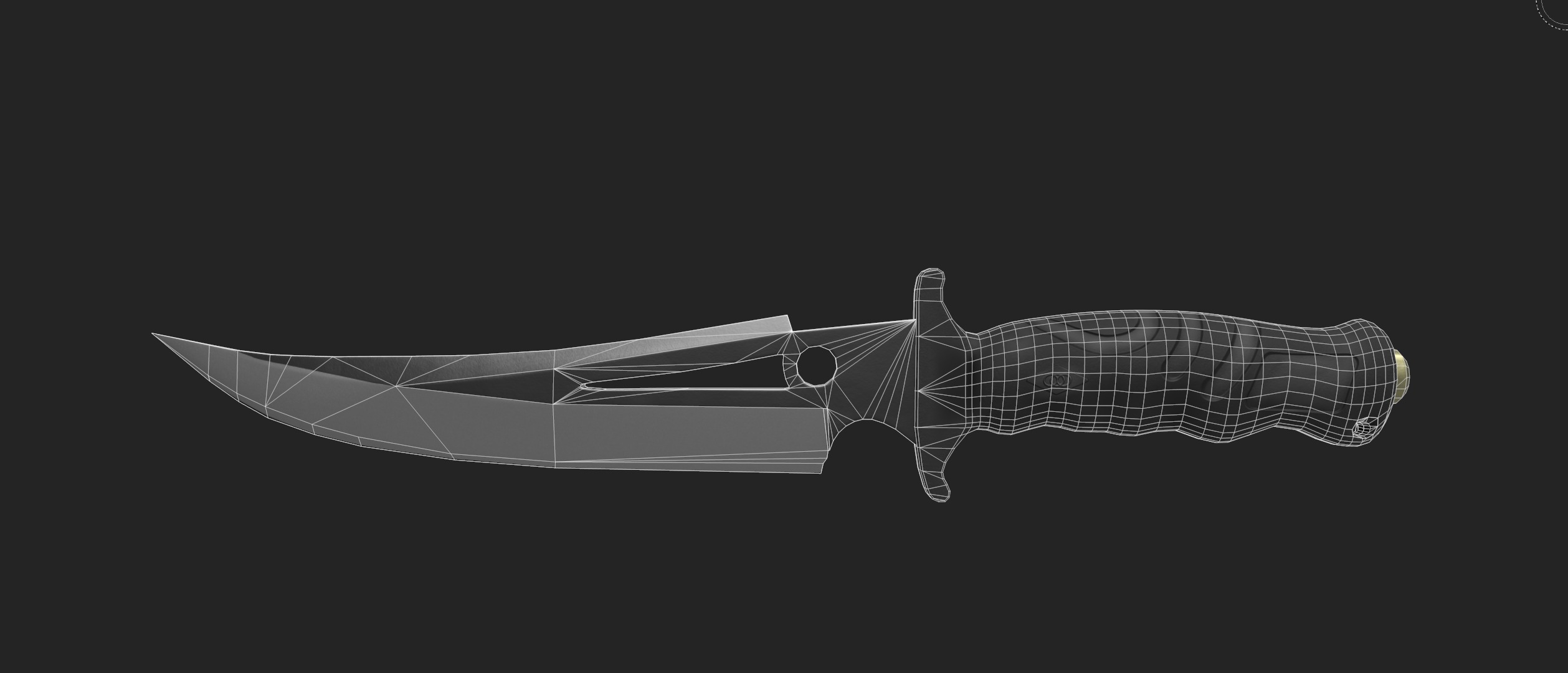 Curved Knife Low-poly 3D model_14