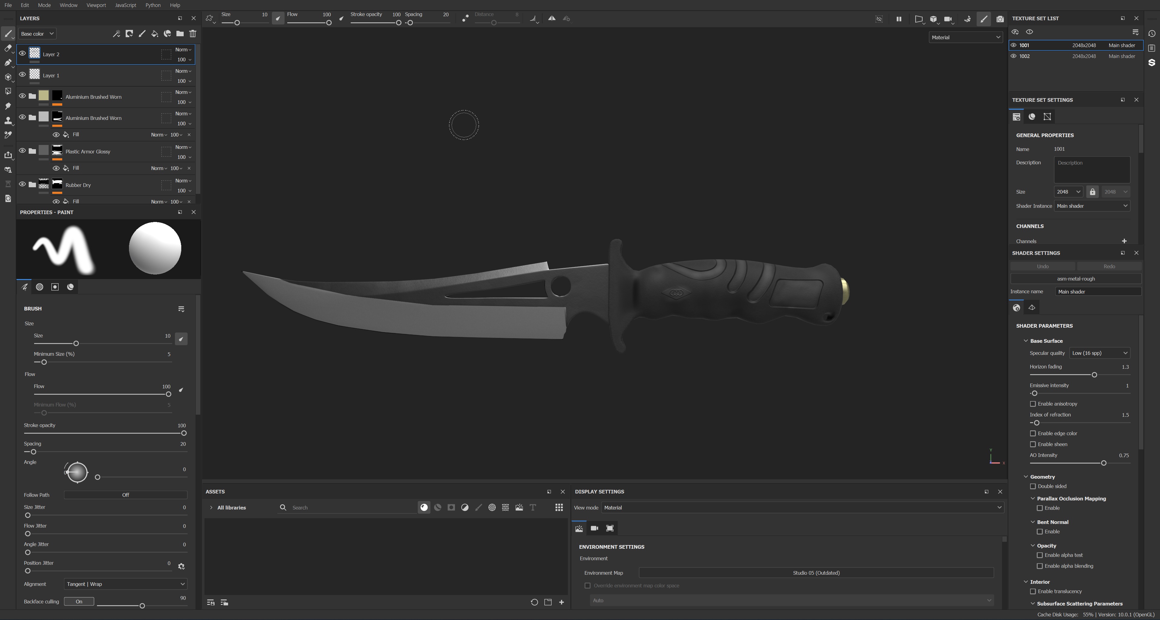 Curved Knife Low-poly 3D model_13