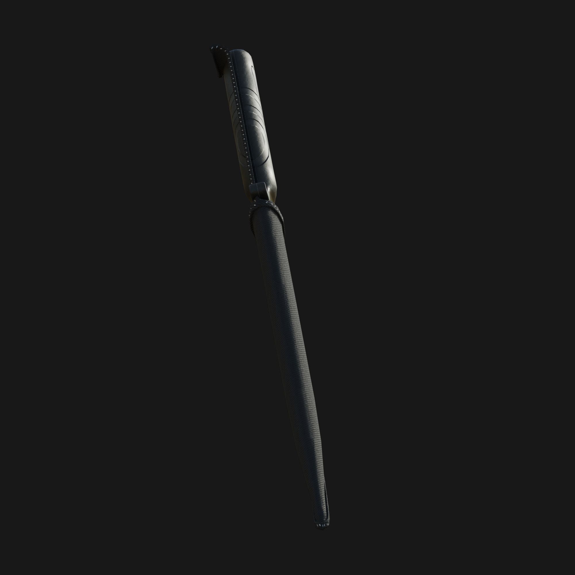 Curved Knife Low-poly 3D model_5
