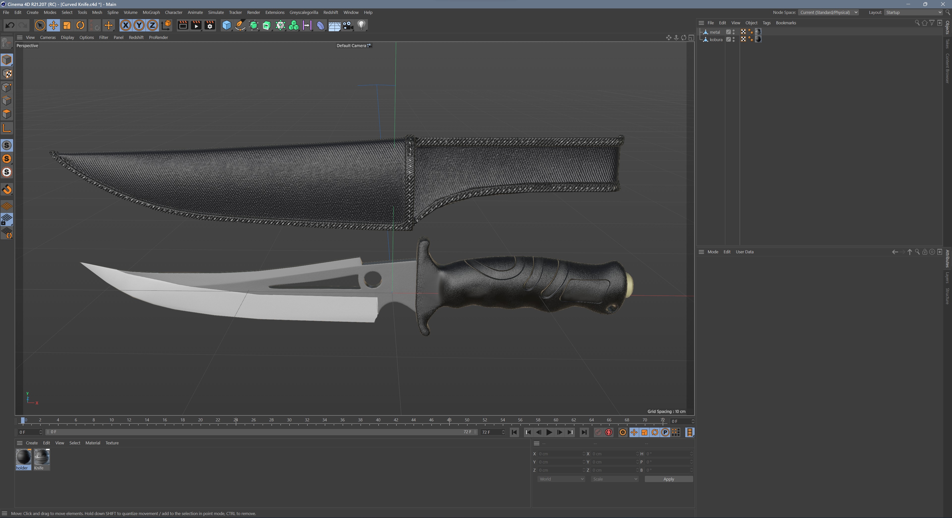 Curved Knife Low-poly 3D model_11