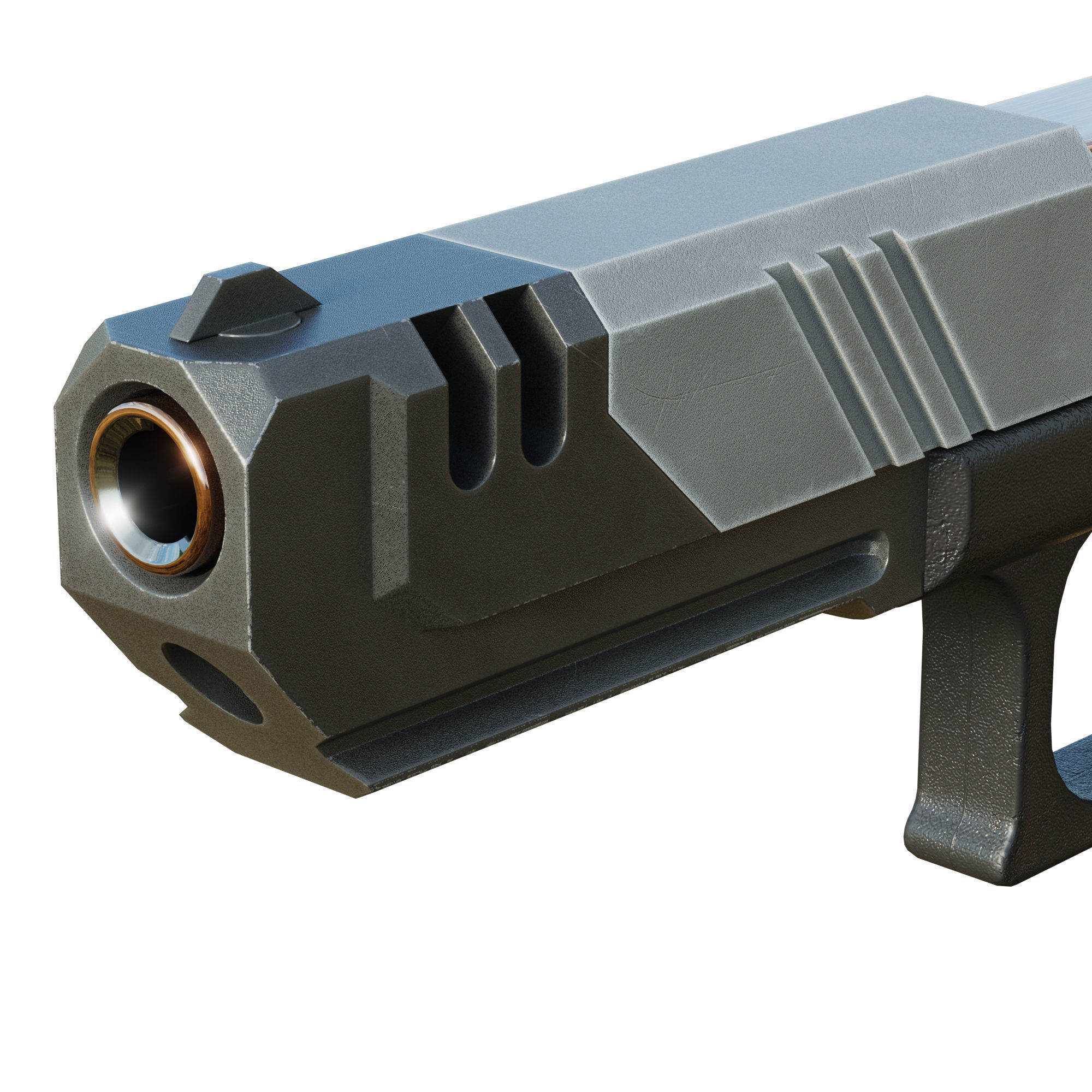 Stylized Cyberpunk Pistol PBR Low-poly 3D model_5
