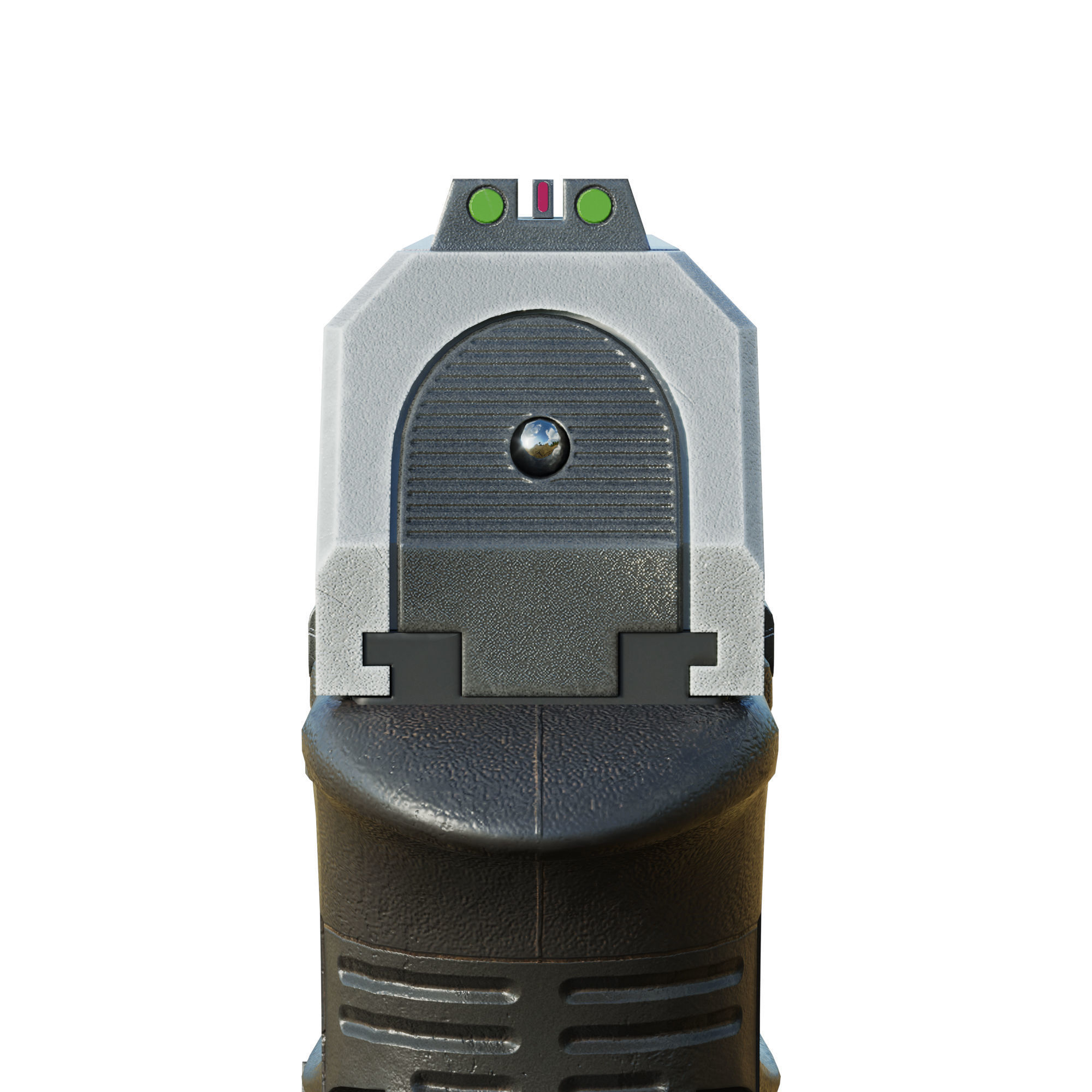 Stylized Cyberpunk Pistol PBR Low-poly 3D model_15