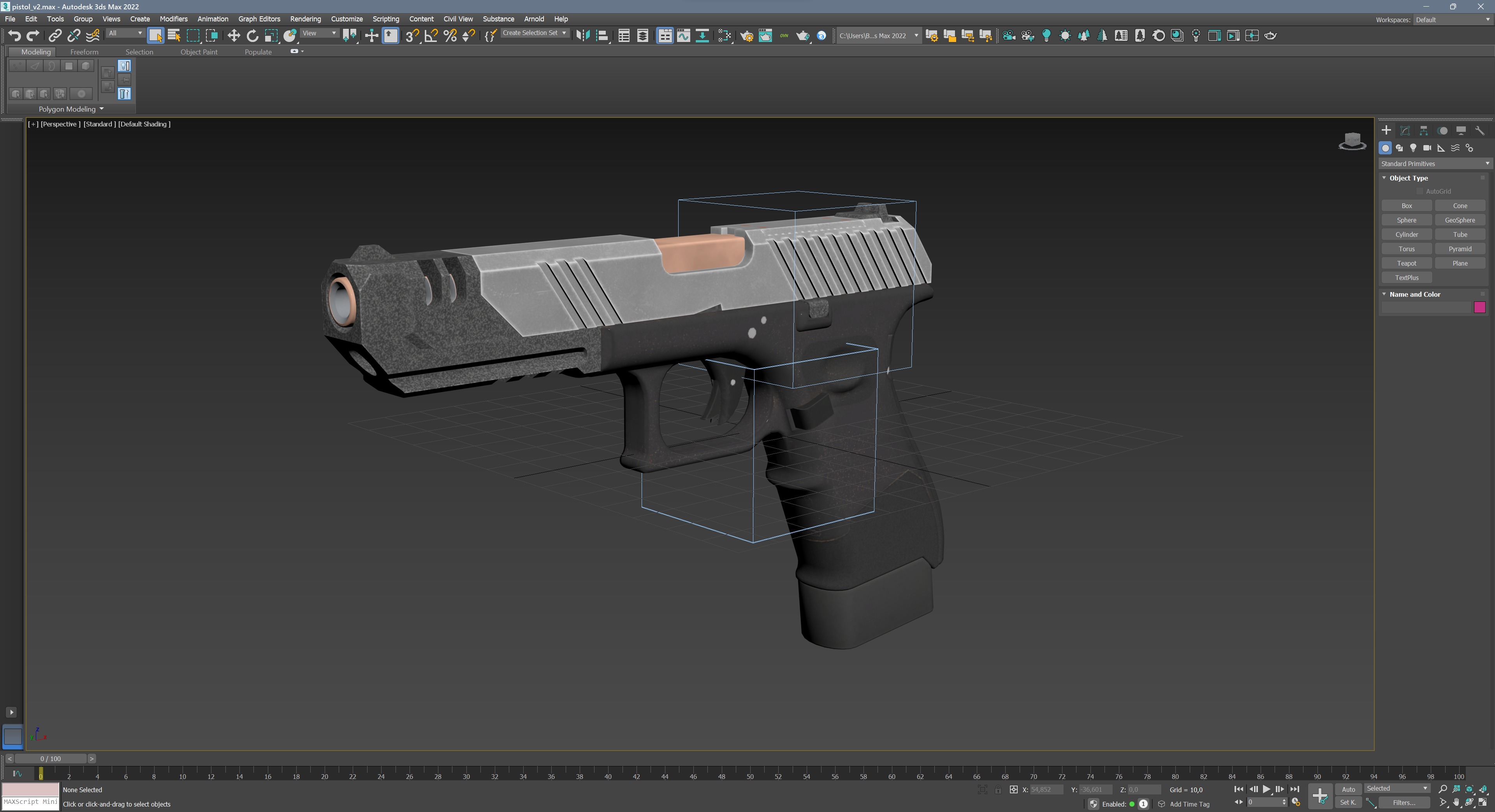 Stylized Cyberpunk Pistol PBR Low-poly 3D model_23