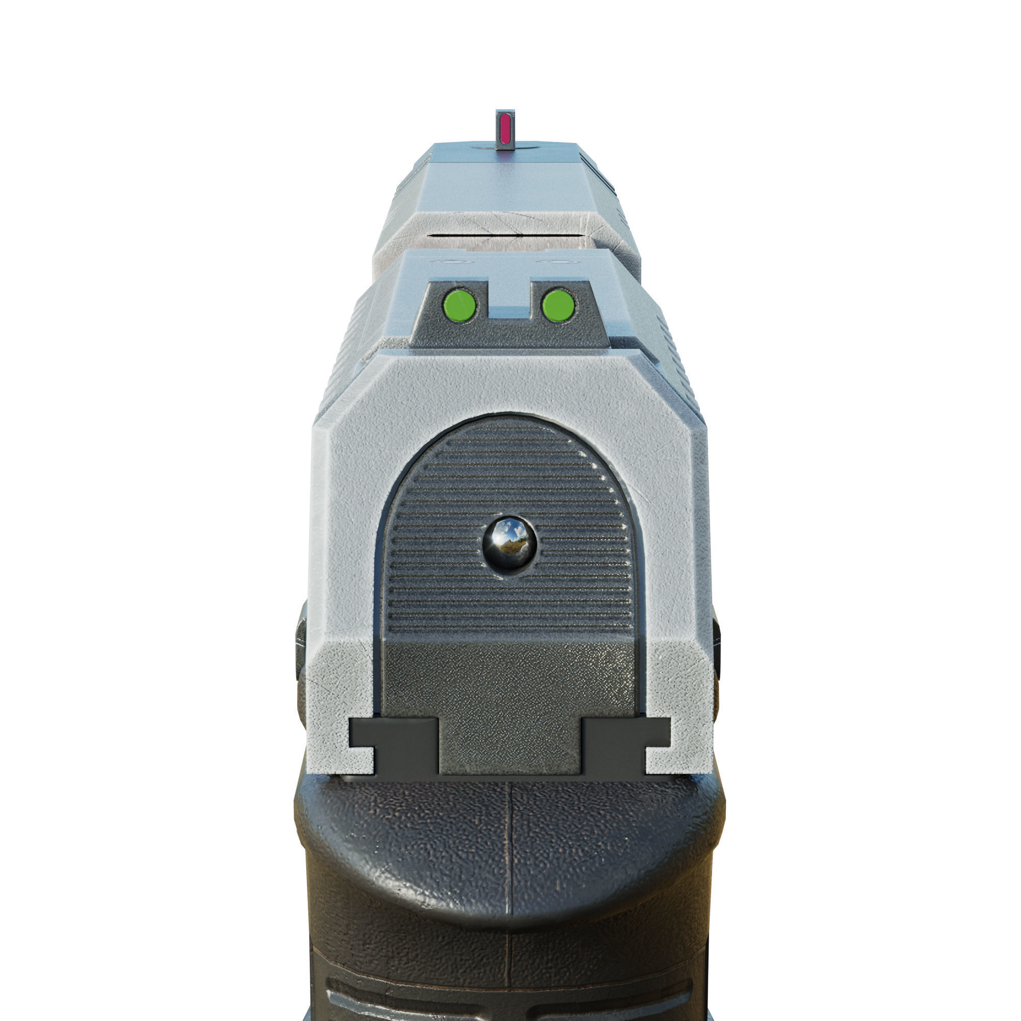 Stylized Cyberpunk Pistol PBR Low-poly 3D model_16