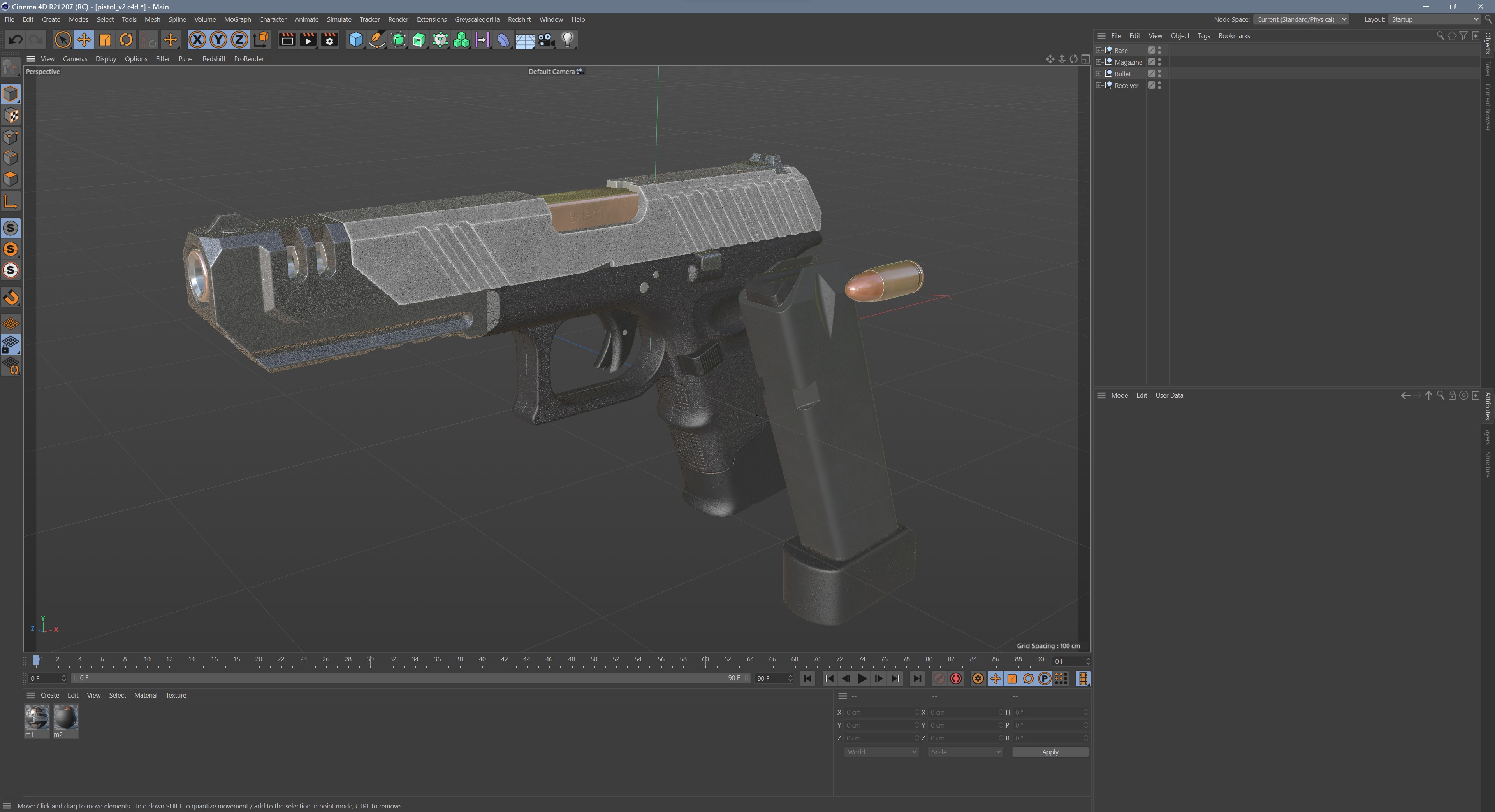 Stylized Cyberpunk Pistol PBR Low-poly 3D model_21