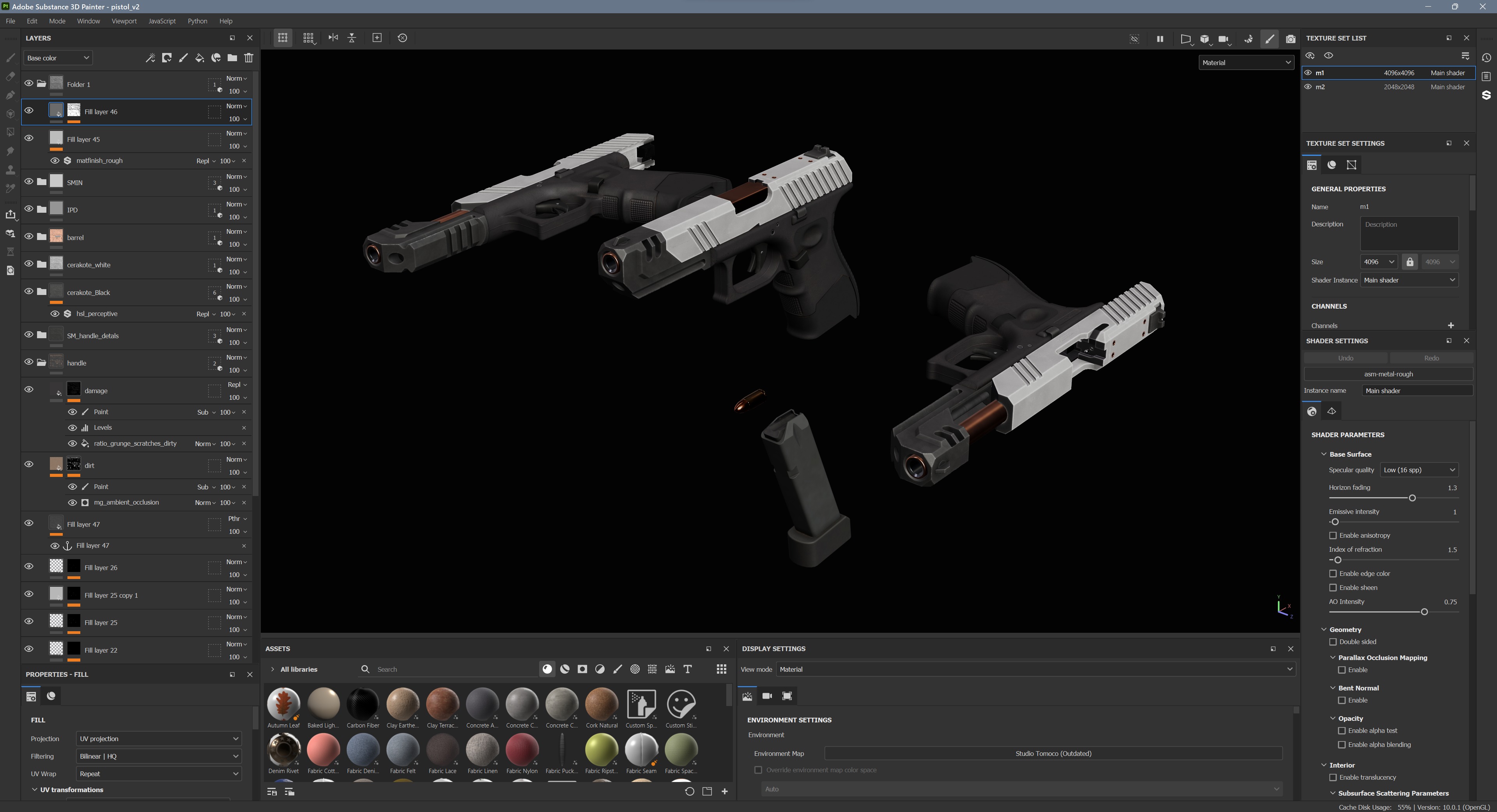Stylized Cyberpunk Pistol PBR Low-poly 3D model_24