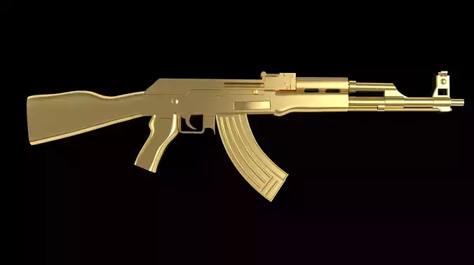 Fortnite assault rifle Gun pendant gold printable jewelry 