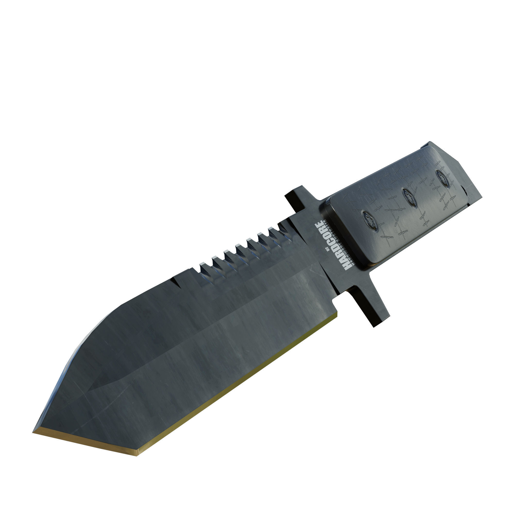 Hardcore Hardware D2 Knife Low-poly 3D model_3