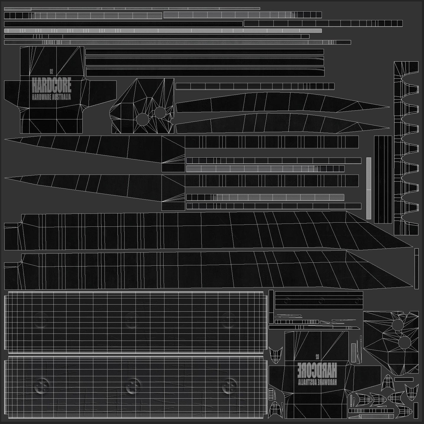 Hardcore Hardware D2 Knife Low-poly 3D model_14