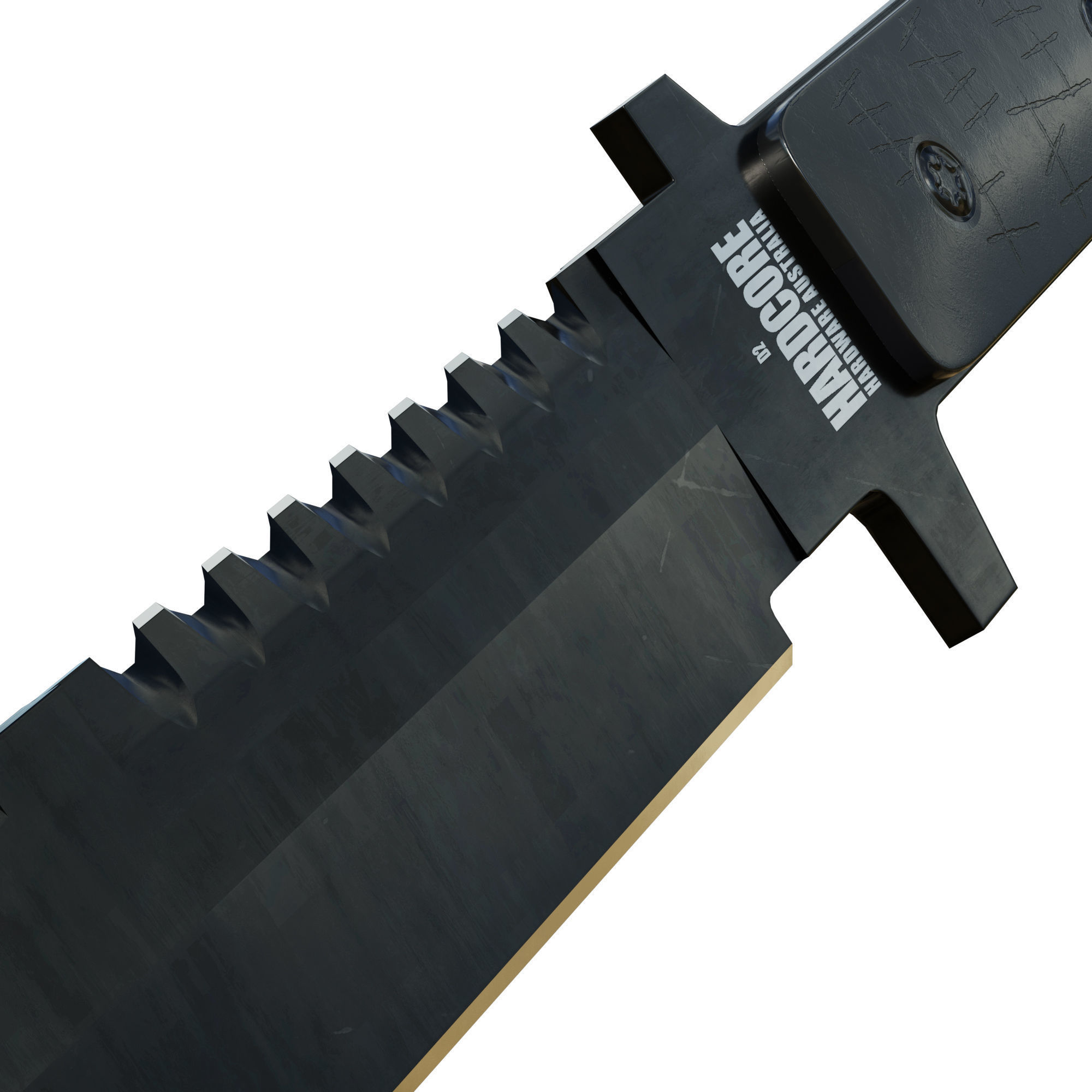 Hardcore Hardware D2 Knife Low-poly 3D model_4