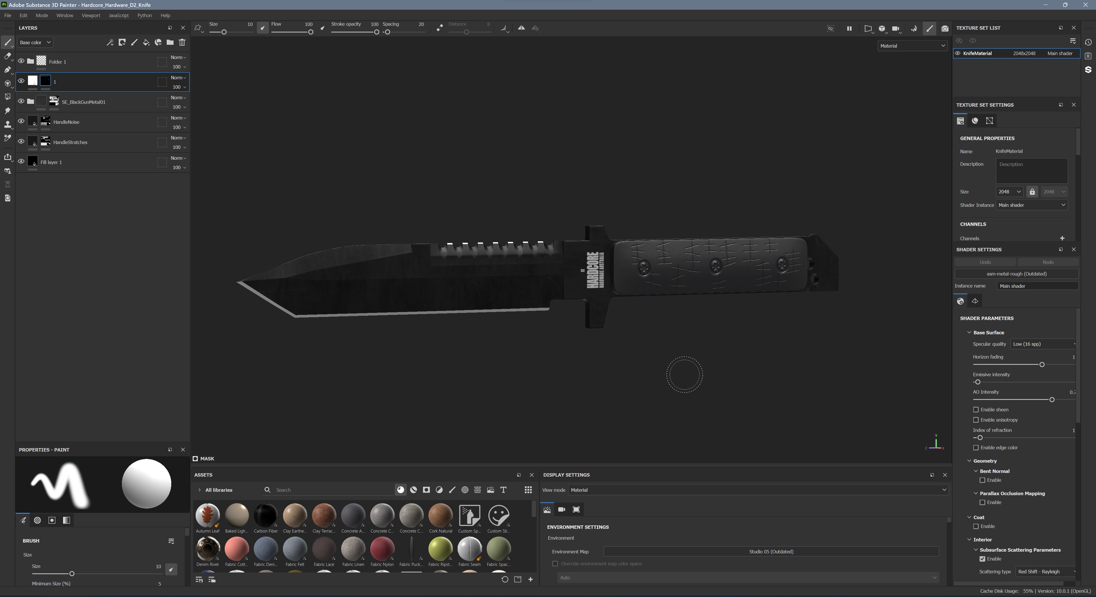 Hardcore Hardware D2 Knife Low-poly 3D model_12