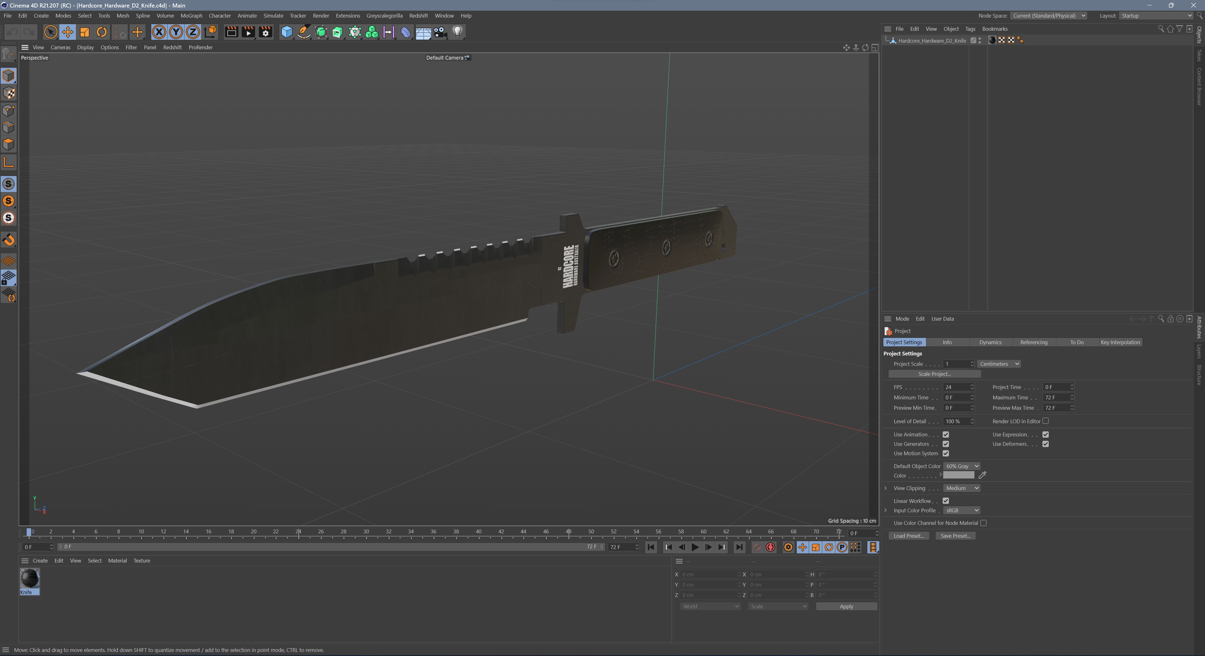 Hardcore Hardware D2 Knife Low-poly 3D model_10