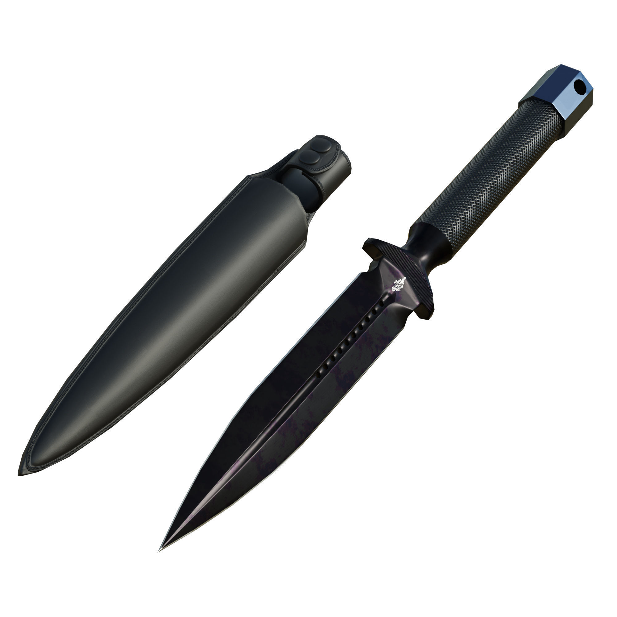 Kunai Blade PBR Low-poly 3D model_6