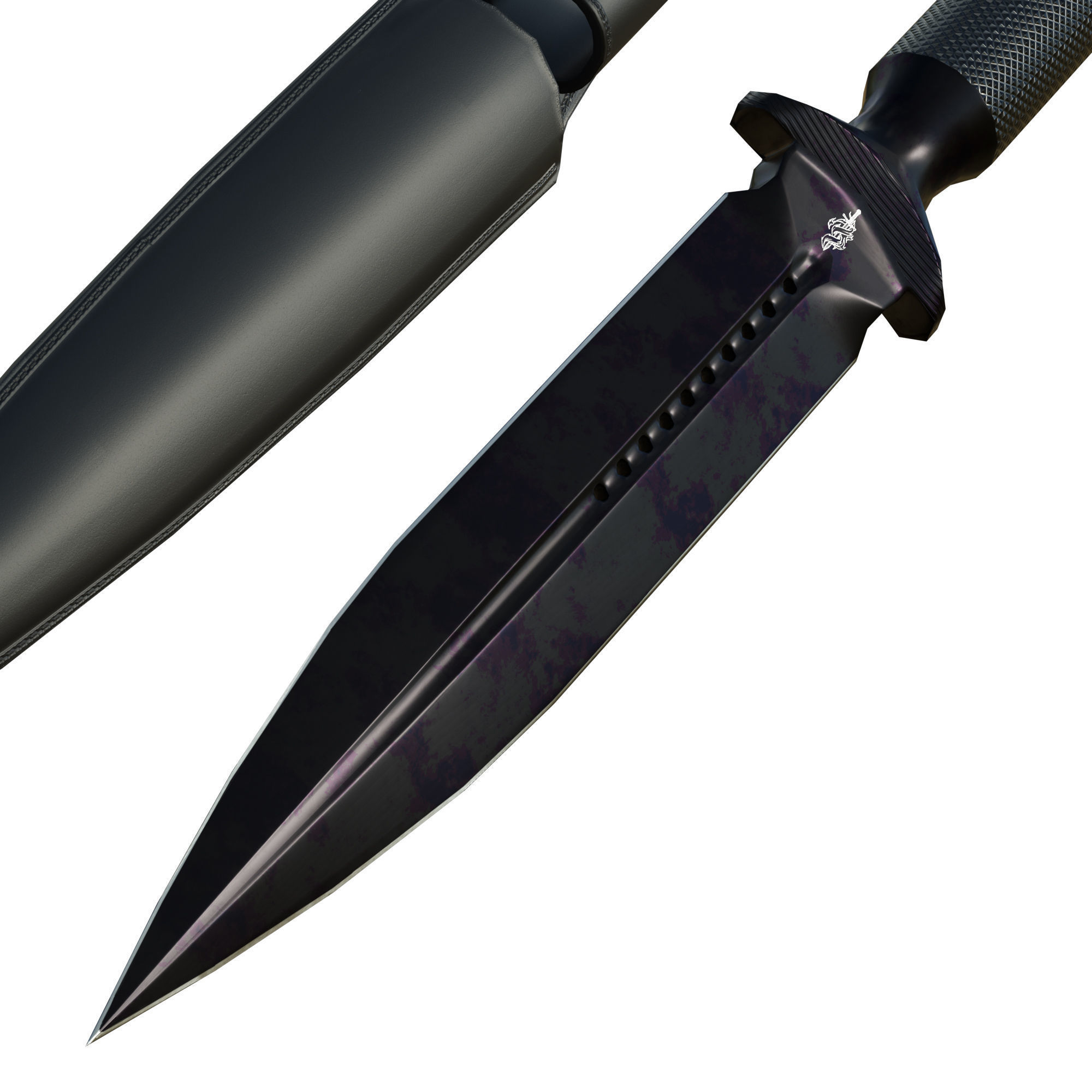 Kunai Blade PBR Low-poly 3D model_5