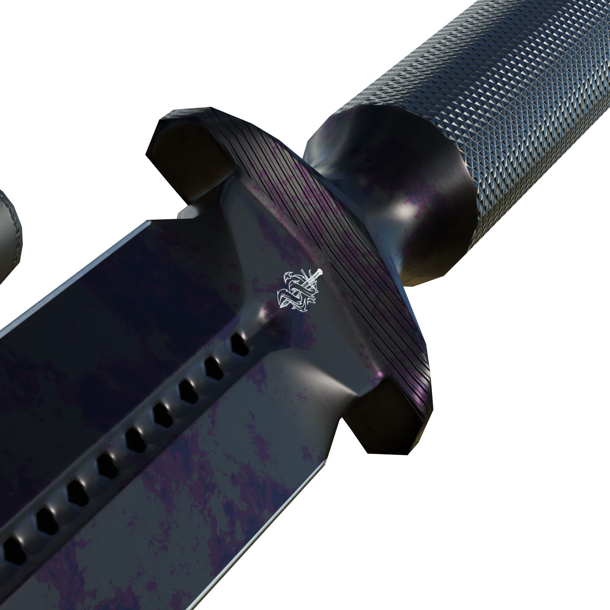 Kunai Blade PBR Low-poly 3D model_3