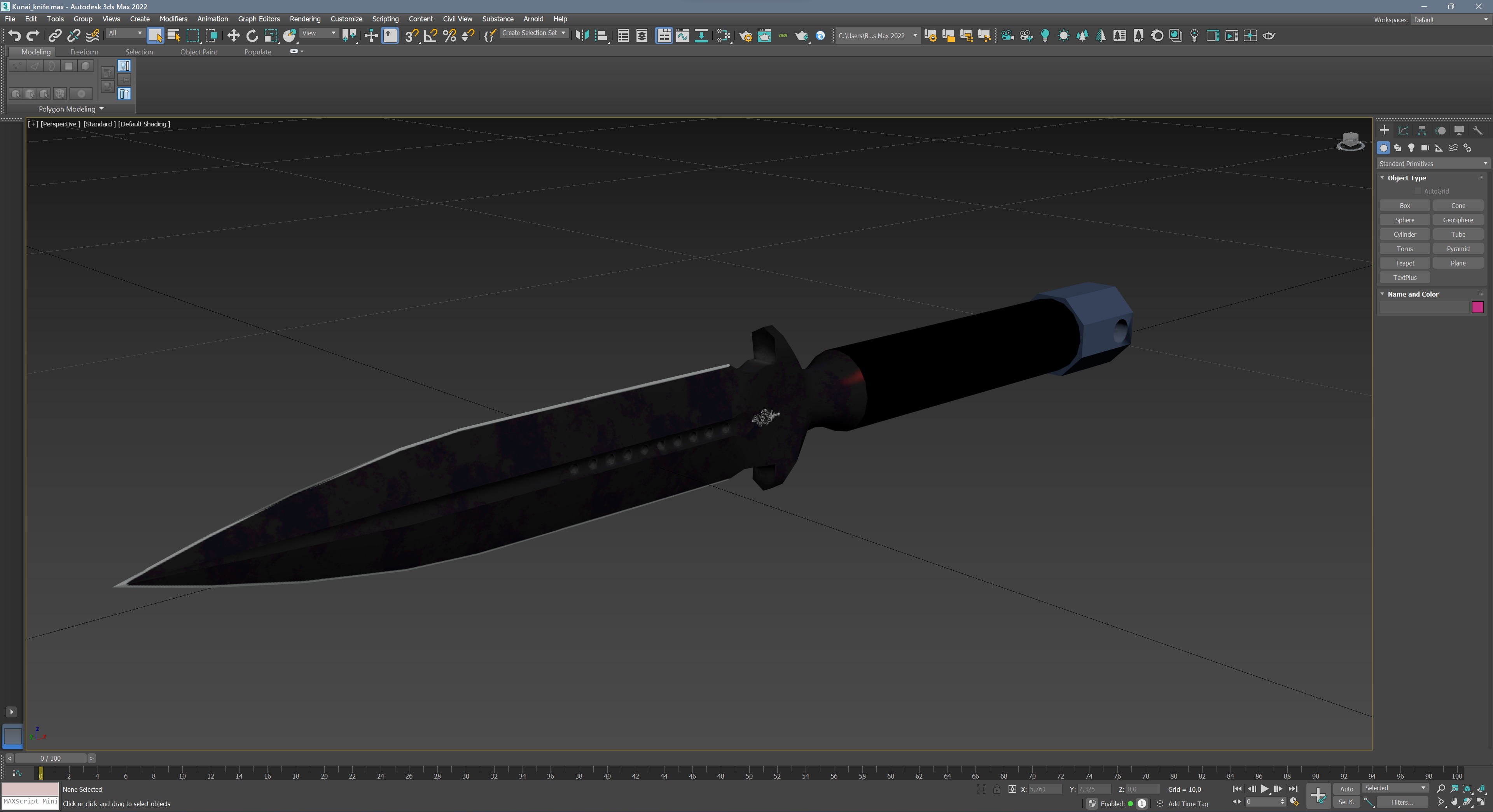 Kunai Blade PBR Low-poly 3D model_11