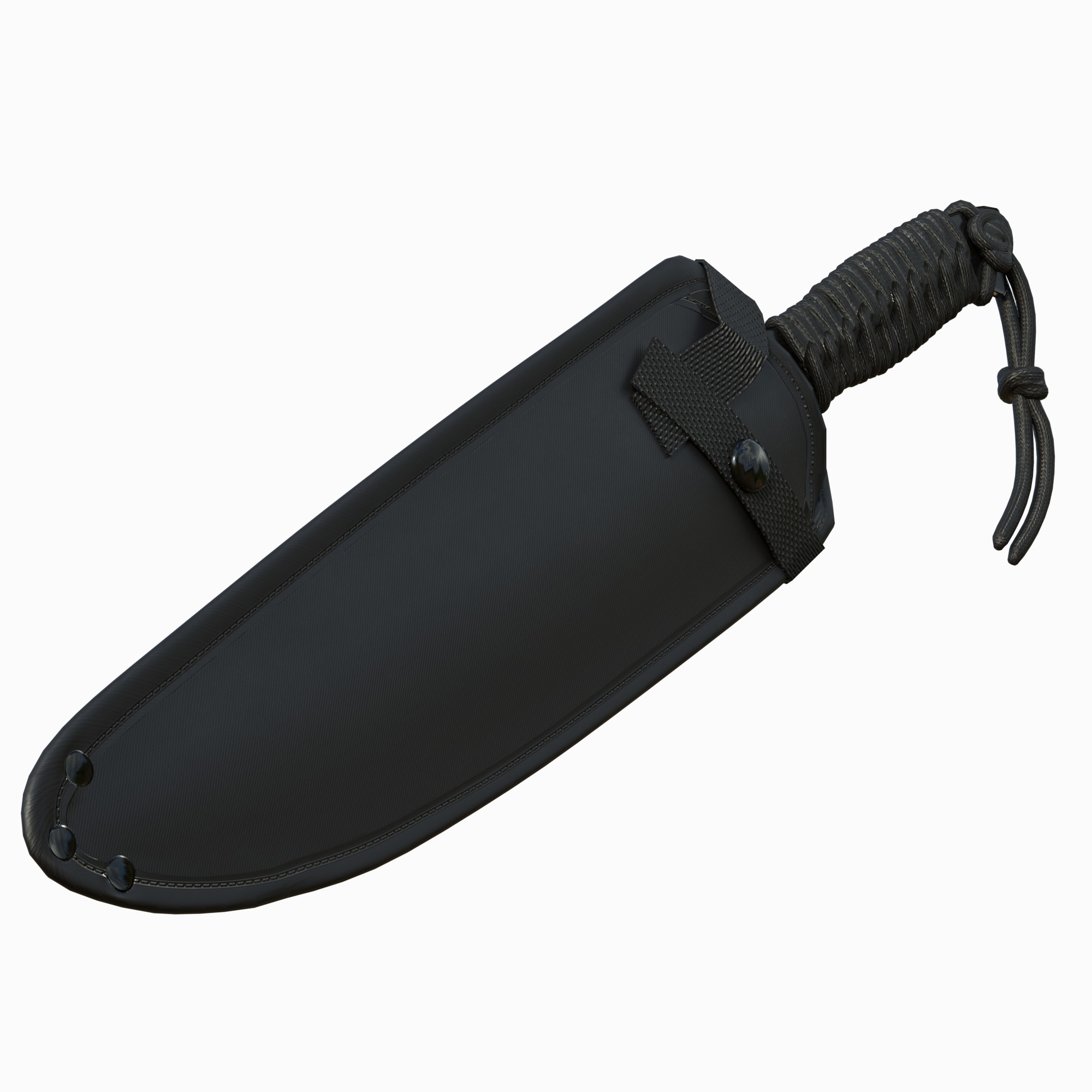 Red Guardian Twin Machete Low-poly 3D model_8