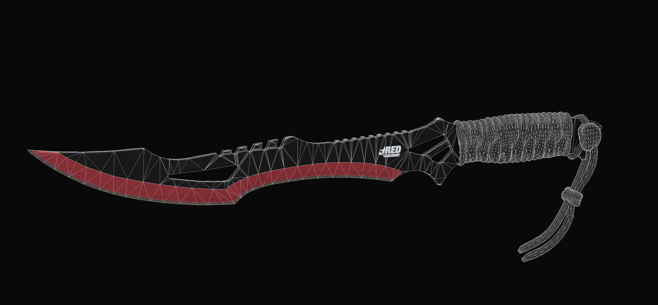 Red Guardian Twin Machete Low-poly 3D model_14