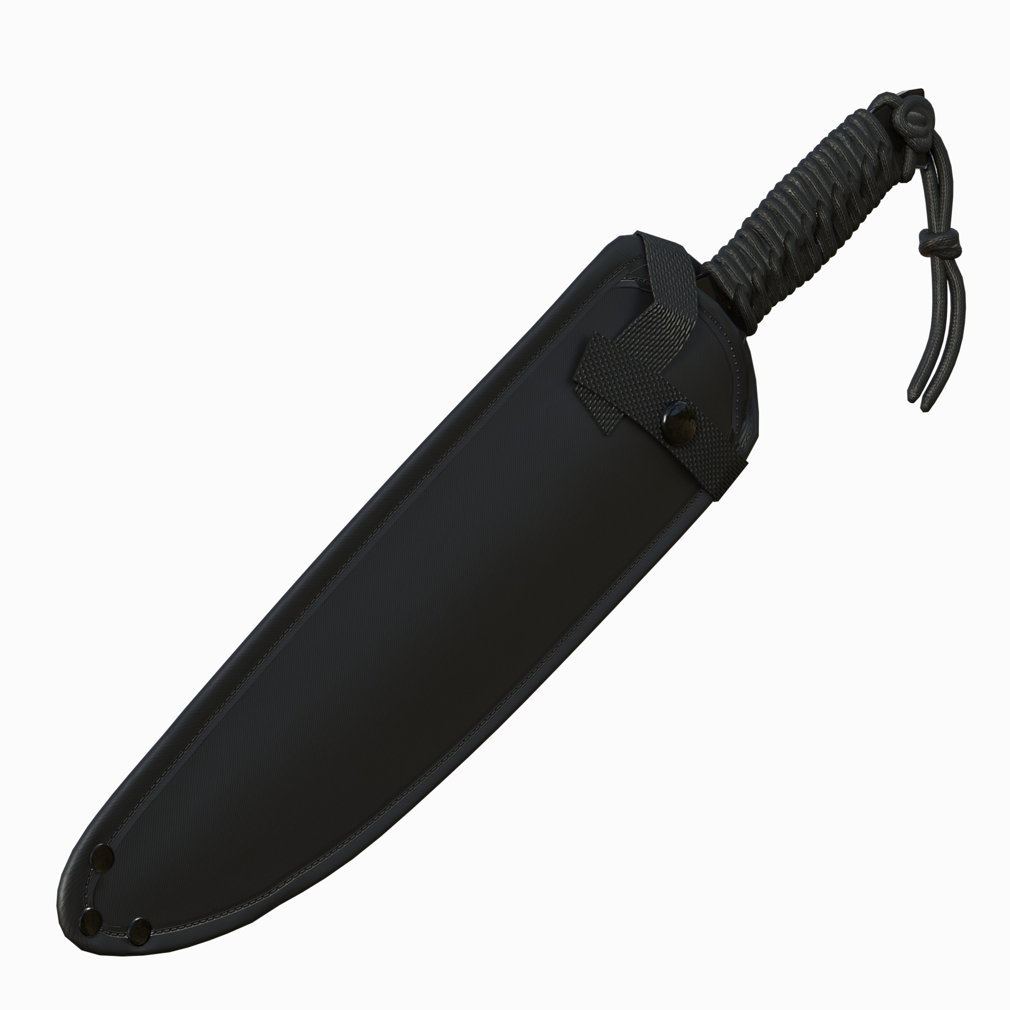 Red Guardian Twin Machete Low-poly 3D model_6