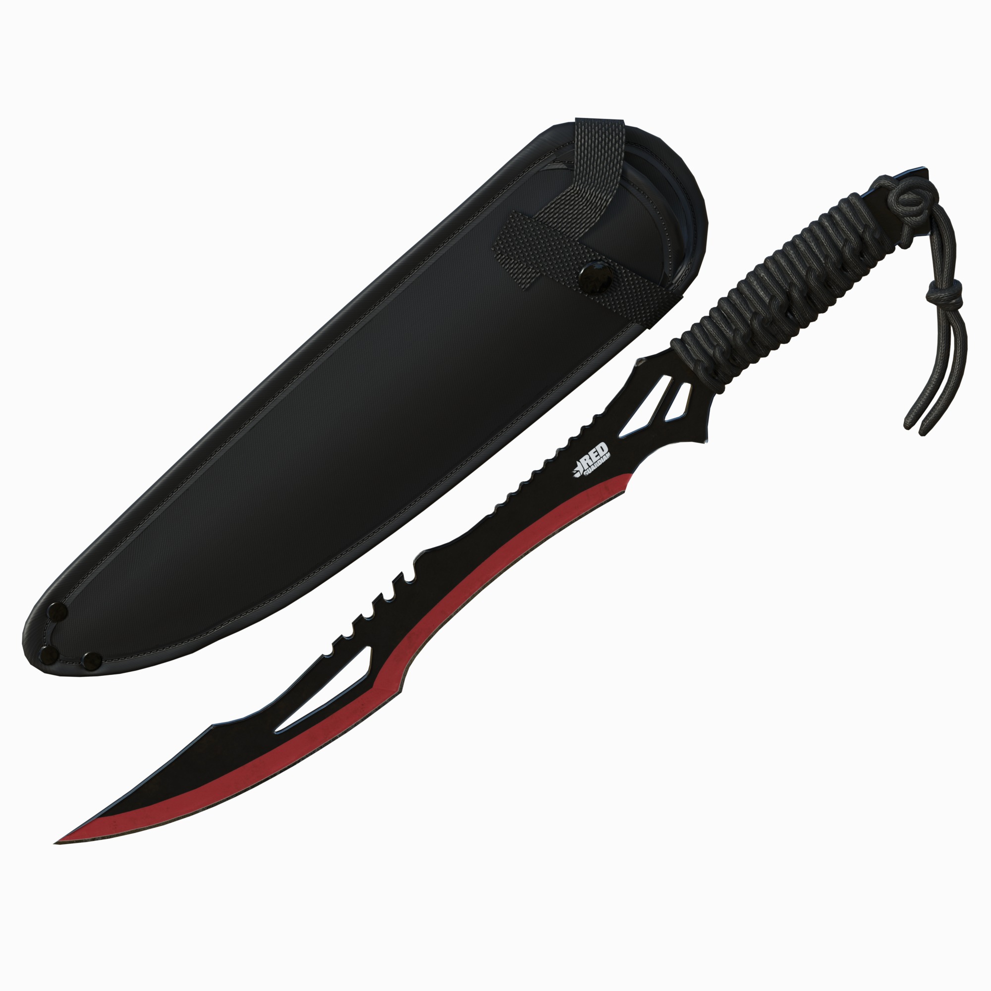 Red Guardian Twin Machete Low-poly 3D model_5