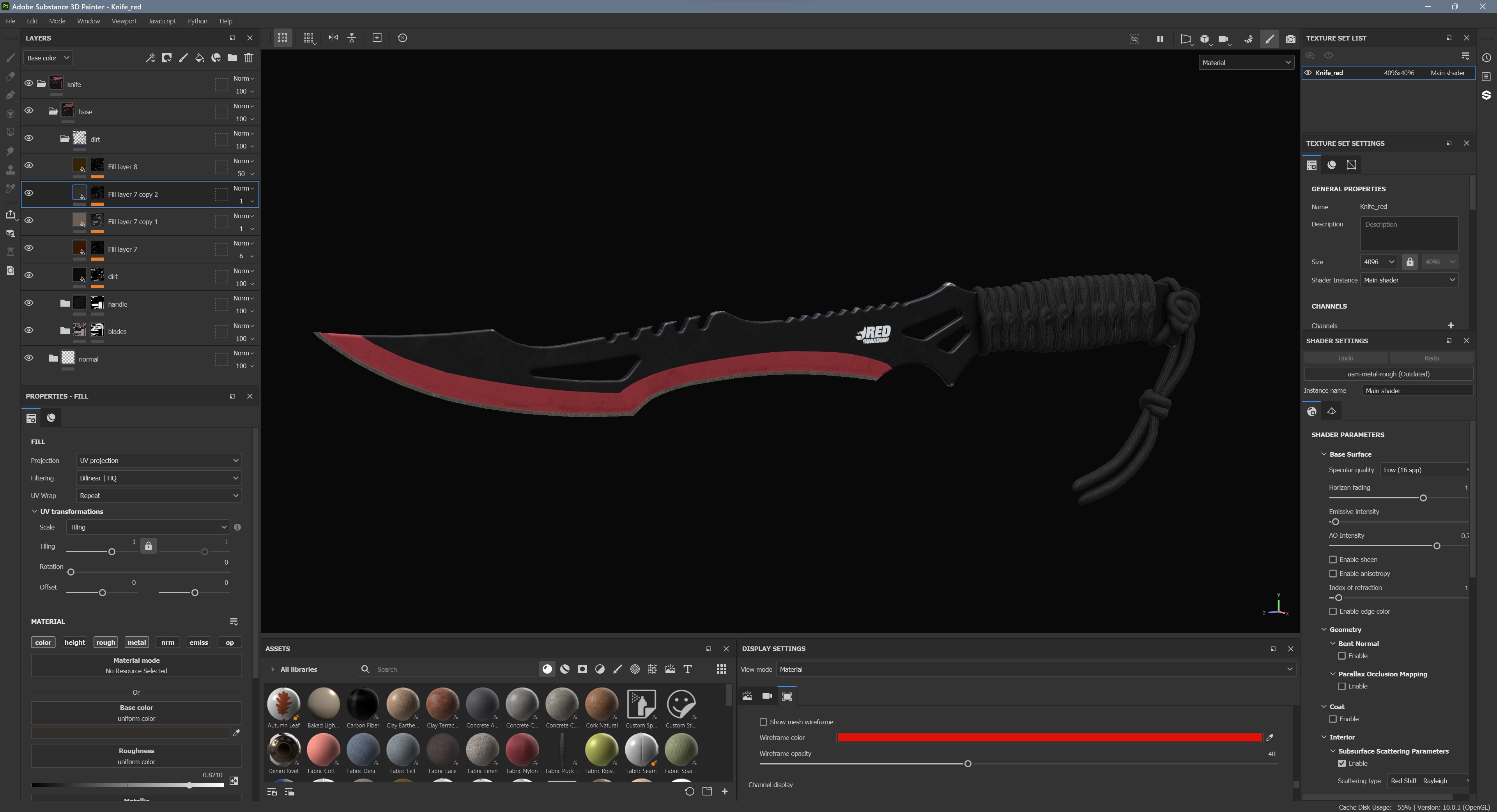 Red Guardian Twin Machete Low-poly 3D model_13