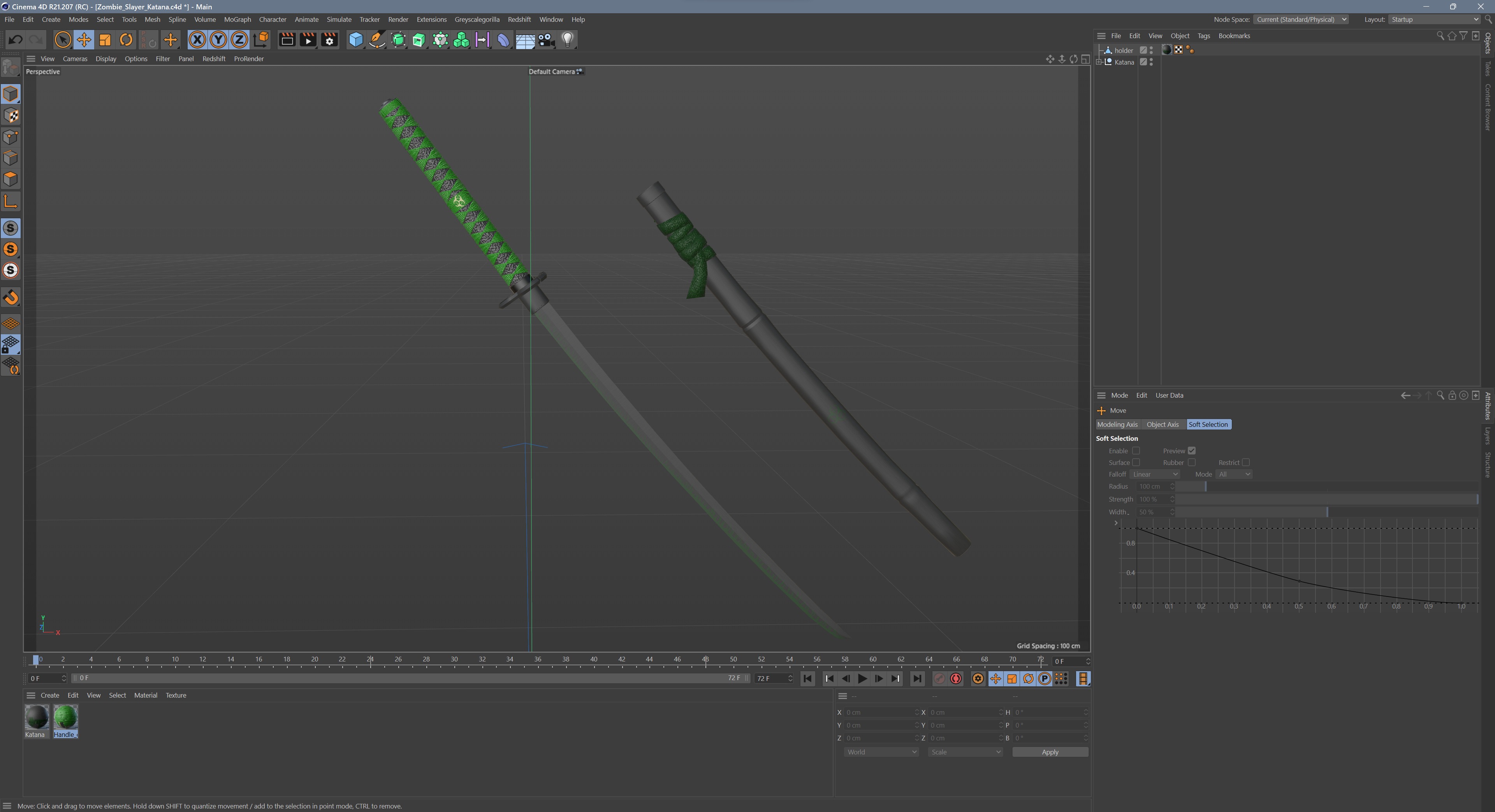 Zombie Slayer Katana Low-poly 3D model_20