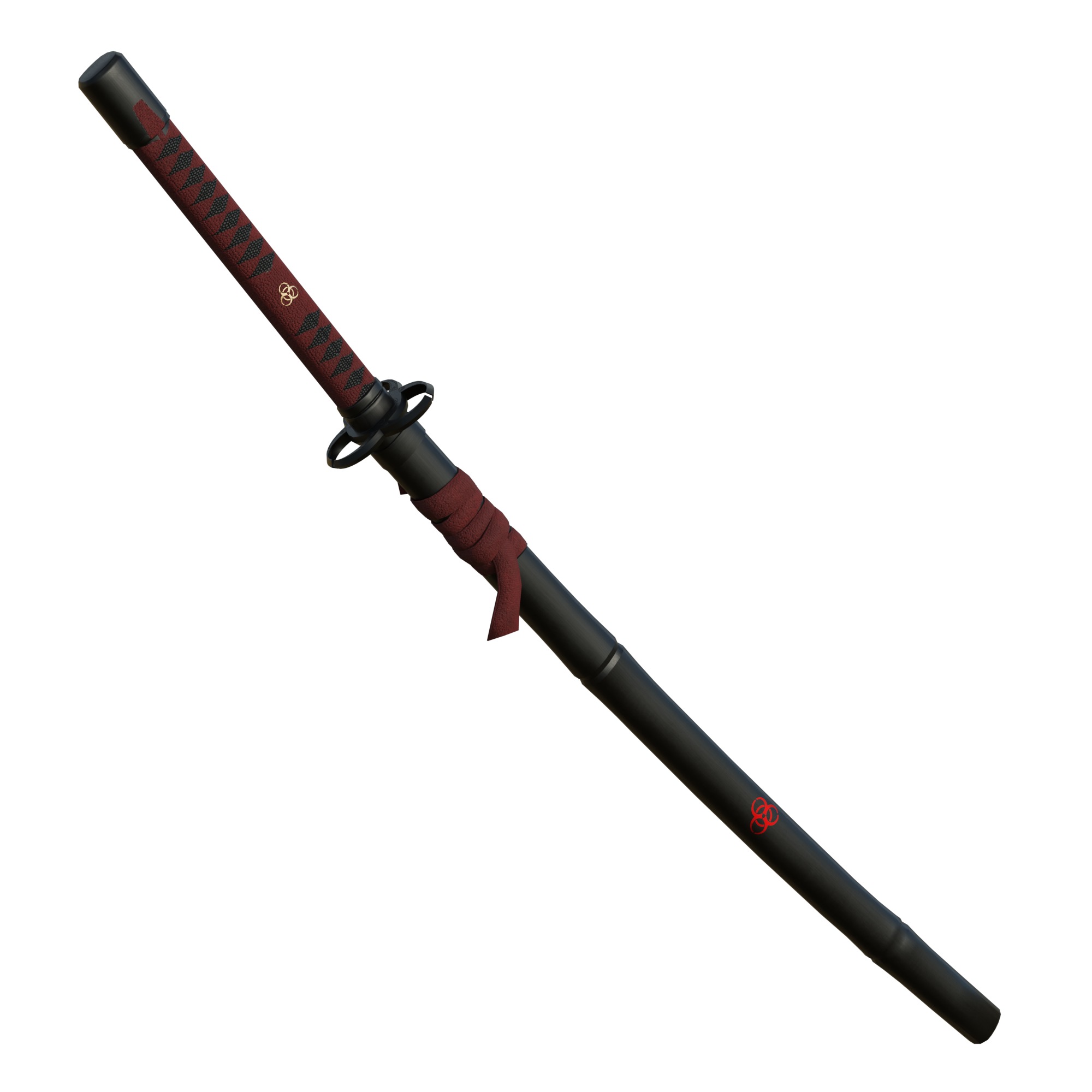 Zombie Slayer Katana Low-poly 3D model_8