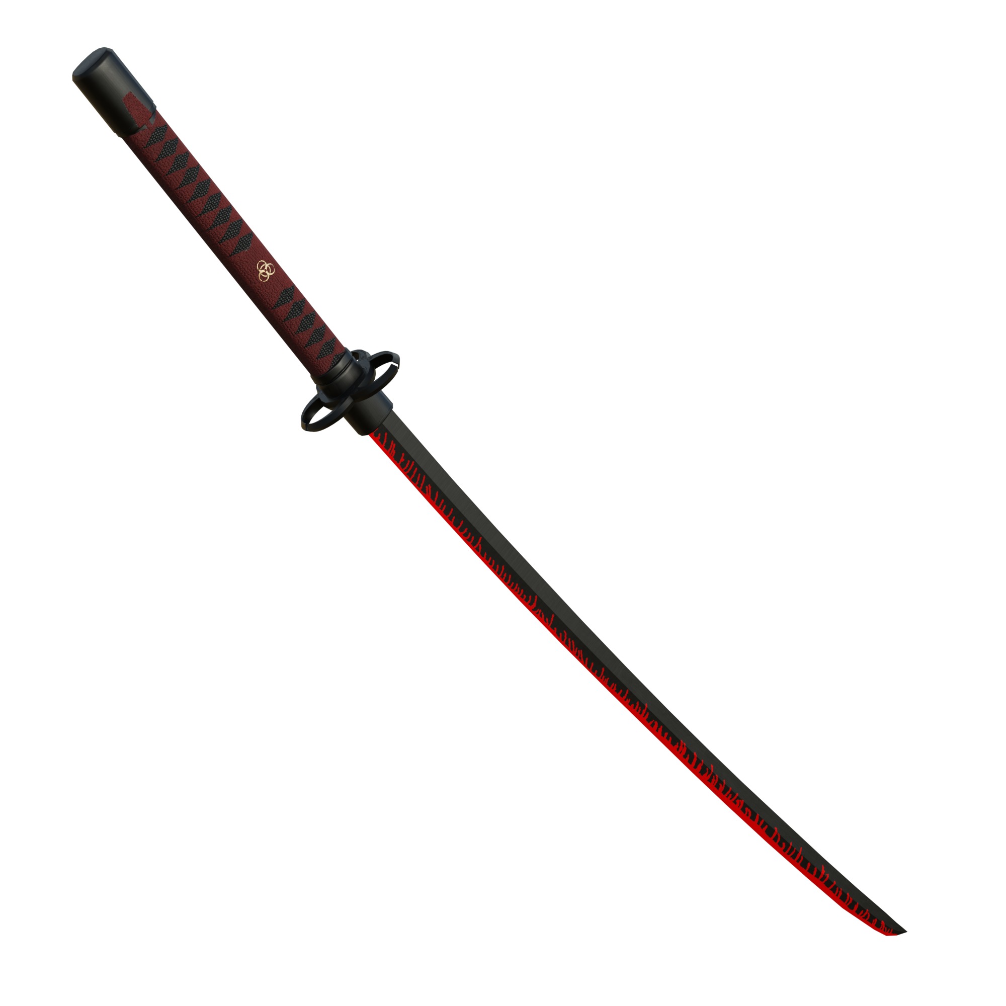 Zombie Slayer Katana Low-poly 3D model_2