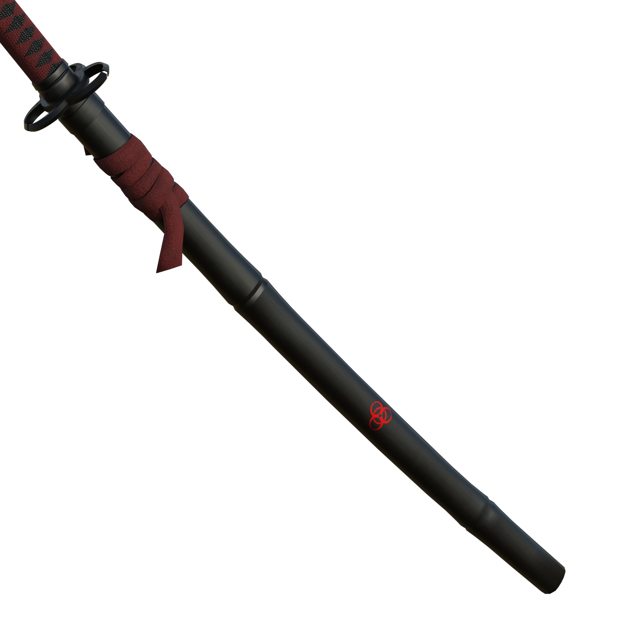 Zombie Slayer Katana Low-poly 3D model_12