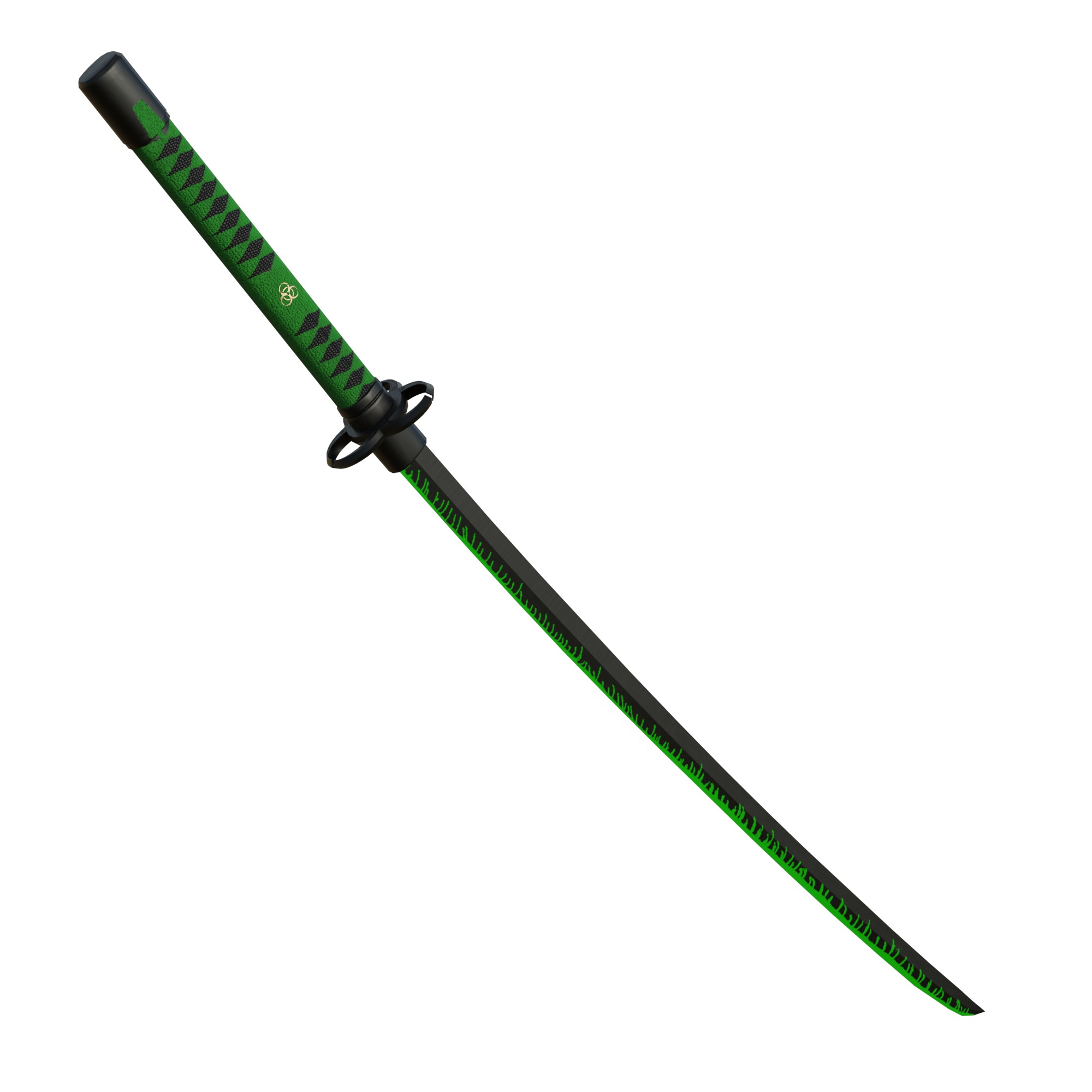 Zombie Slayer Katana Low-poly 3D model_3