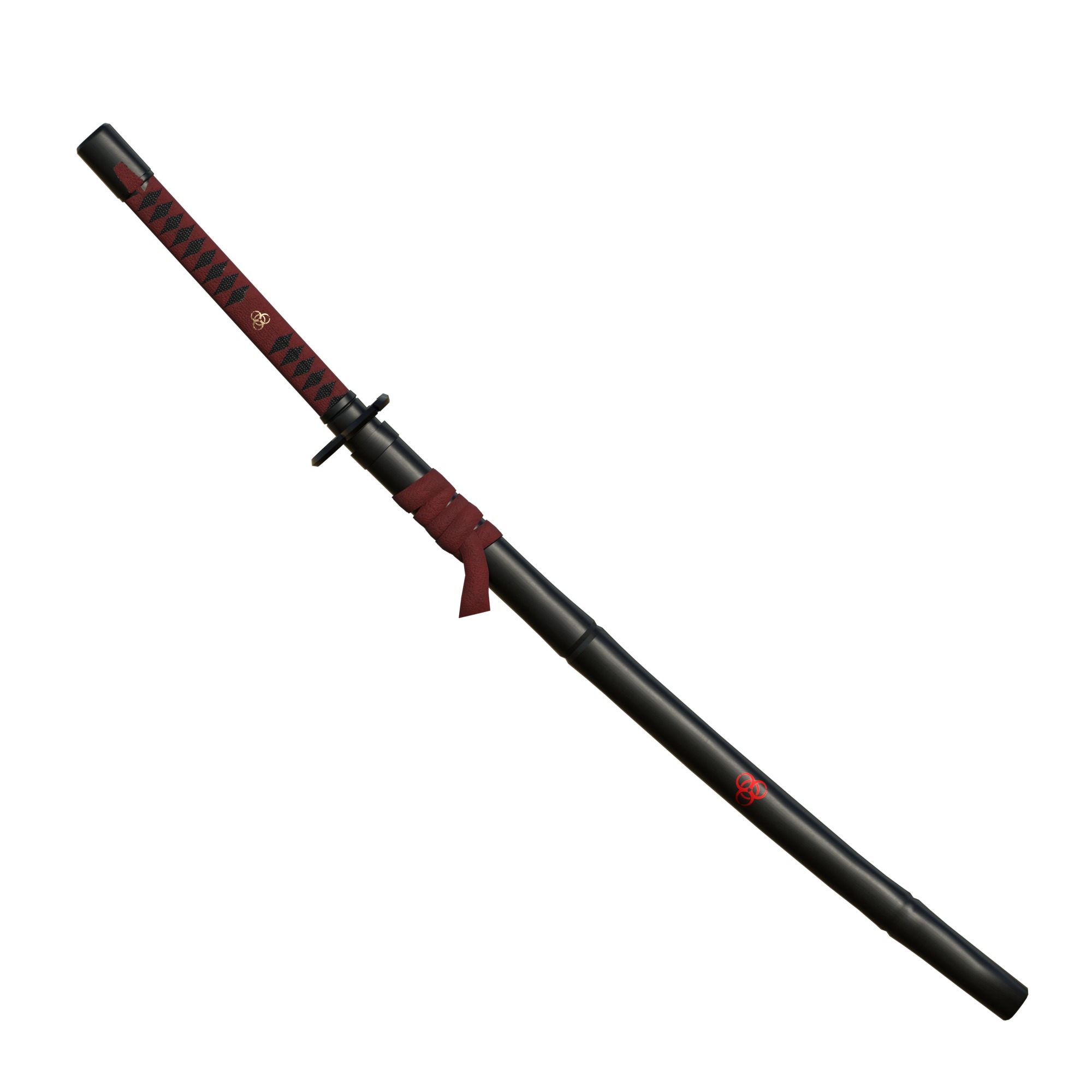Zombie Slayer Katana Low-poly 3D model_16