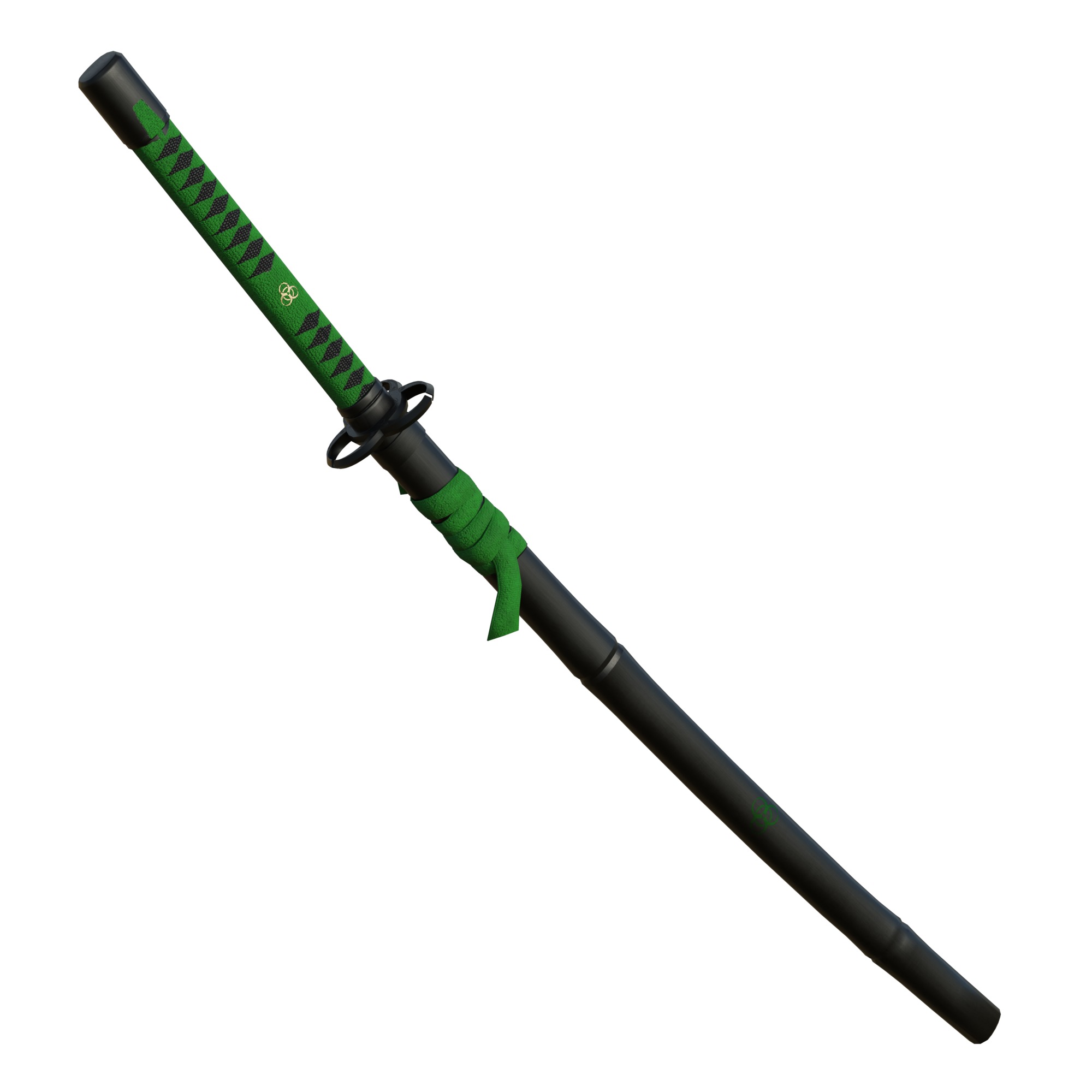 Zombie Slayer Katana Low-poly 3D model_9
