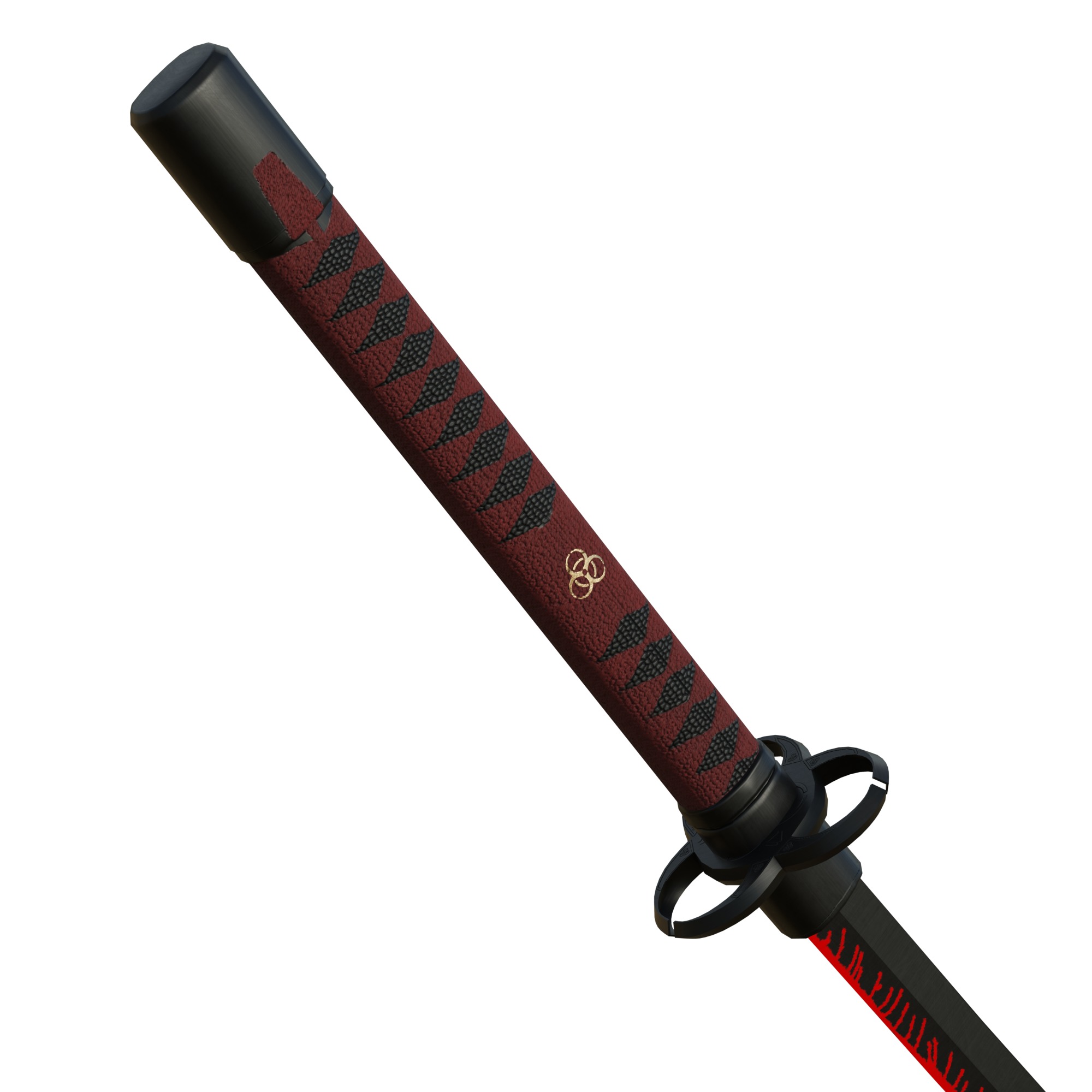 Zombie Slayer Katana Low-poly 3D model_5