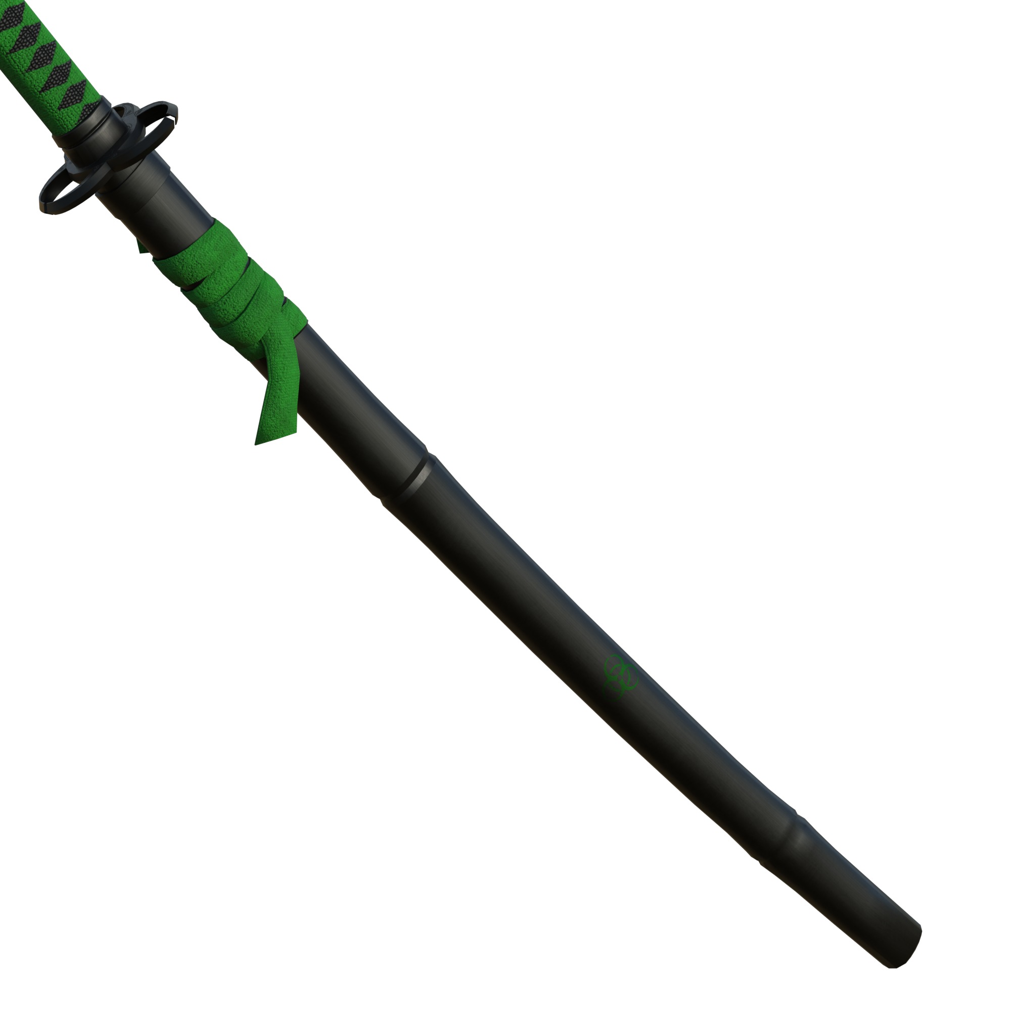 Zombie Slayer Katana Low-poly 3D model_11
