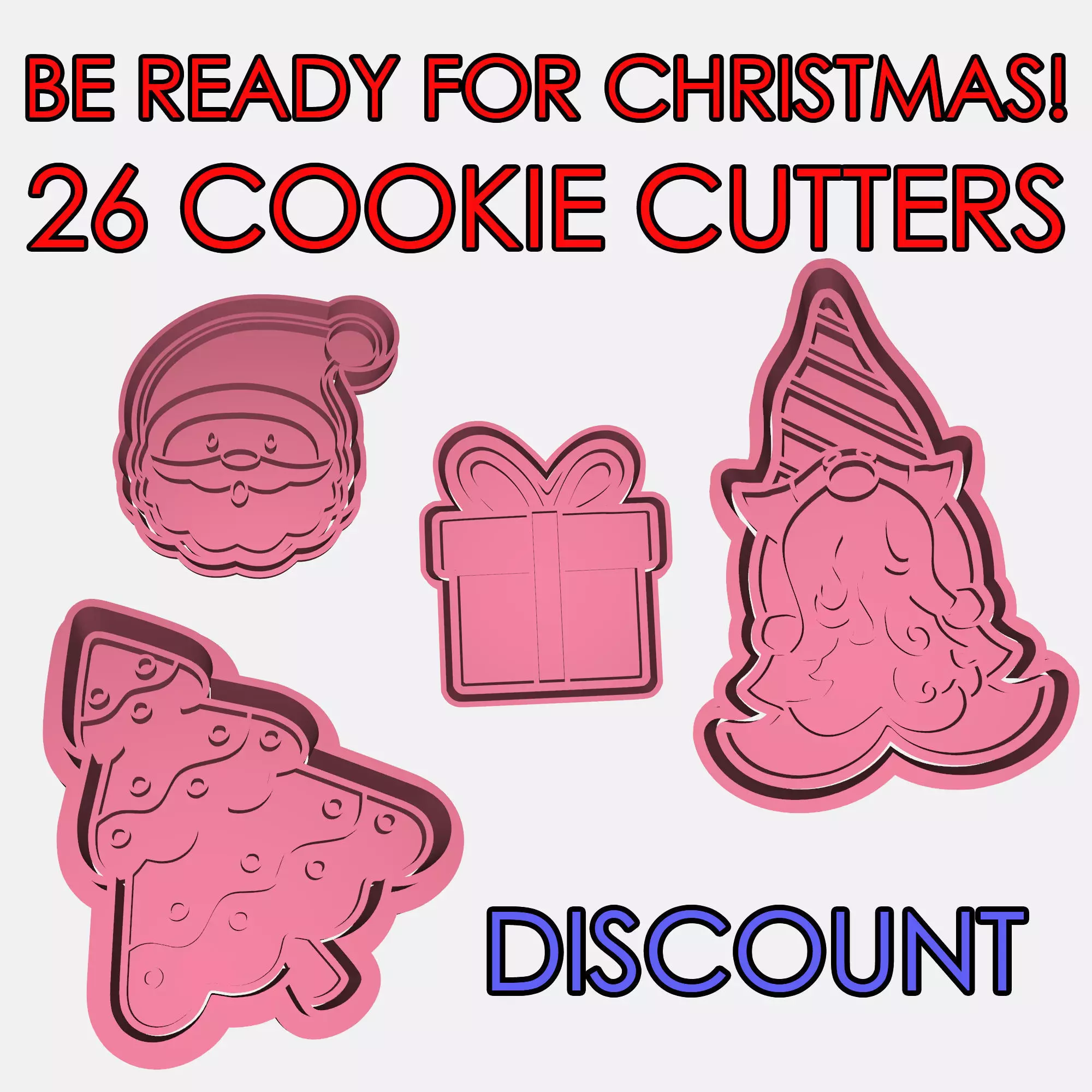 HUGE CHRISTMAS COOKIE CUTTERS SET 3D print model_0
