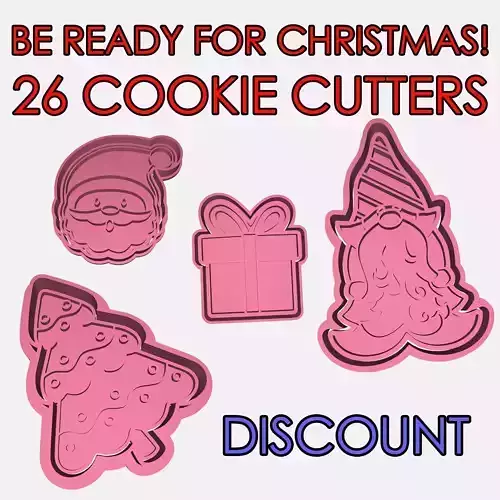 HUGE CHRISTMAS COOKIE CUTTERS SET 3D print model