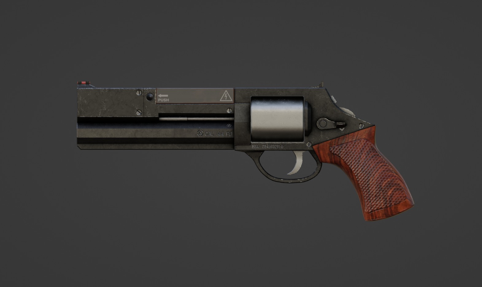 Scifi Revolver Low-poly 3D model_1