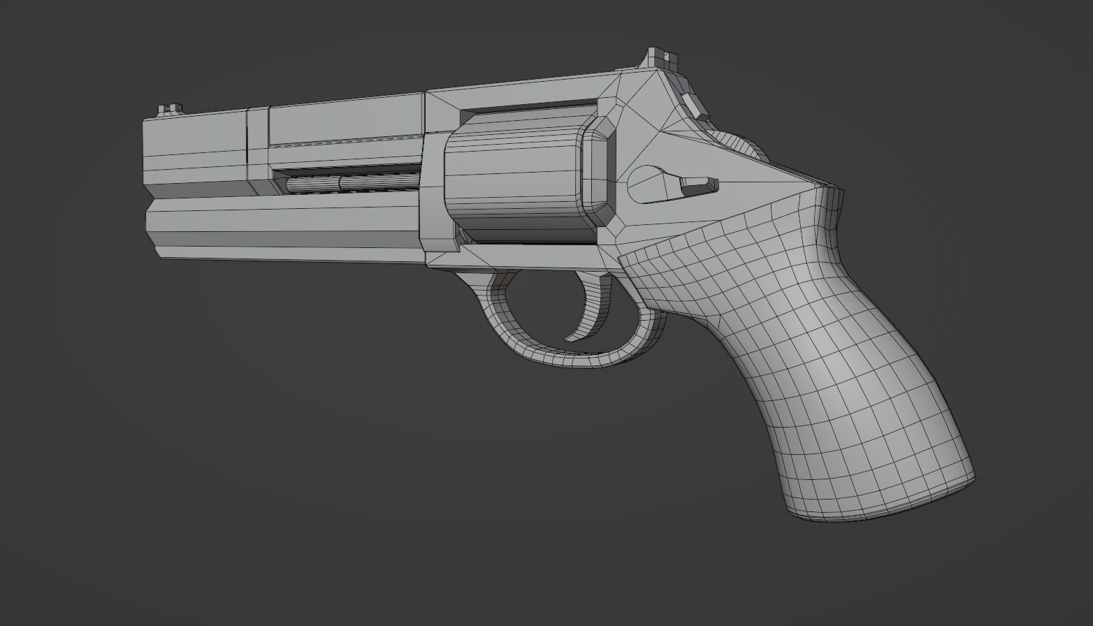 Scifi Revolver Low-poly 3D model_4