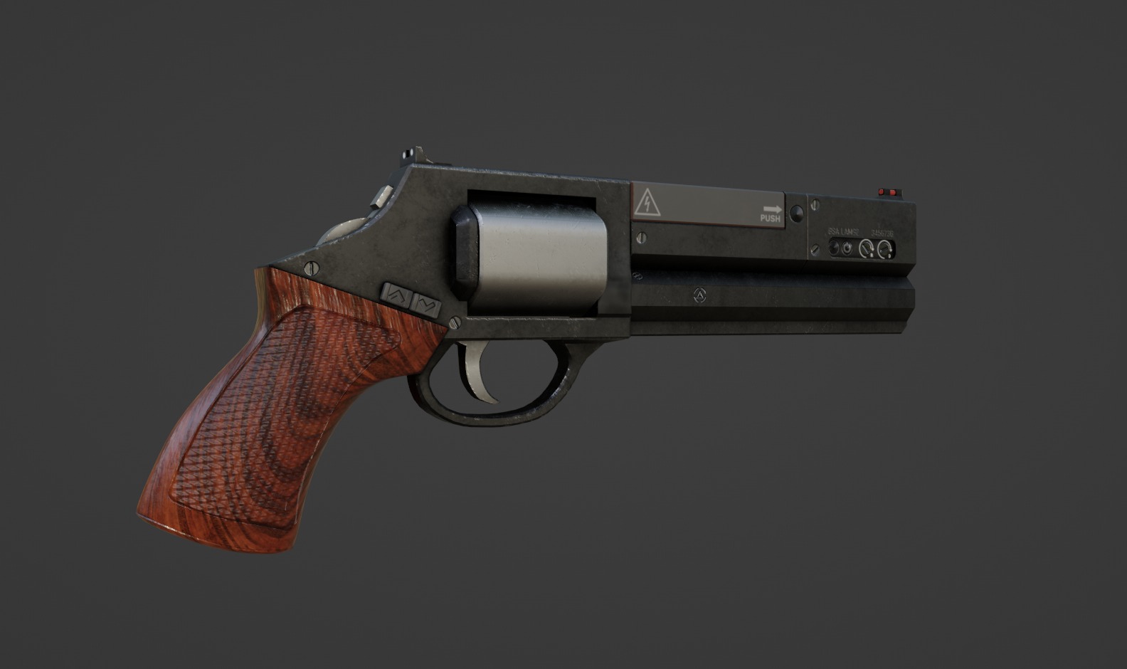 Scifi Revolver Low-poly 3D model_3