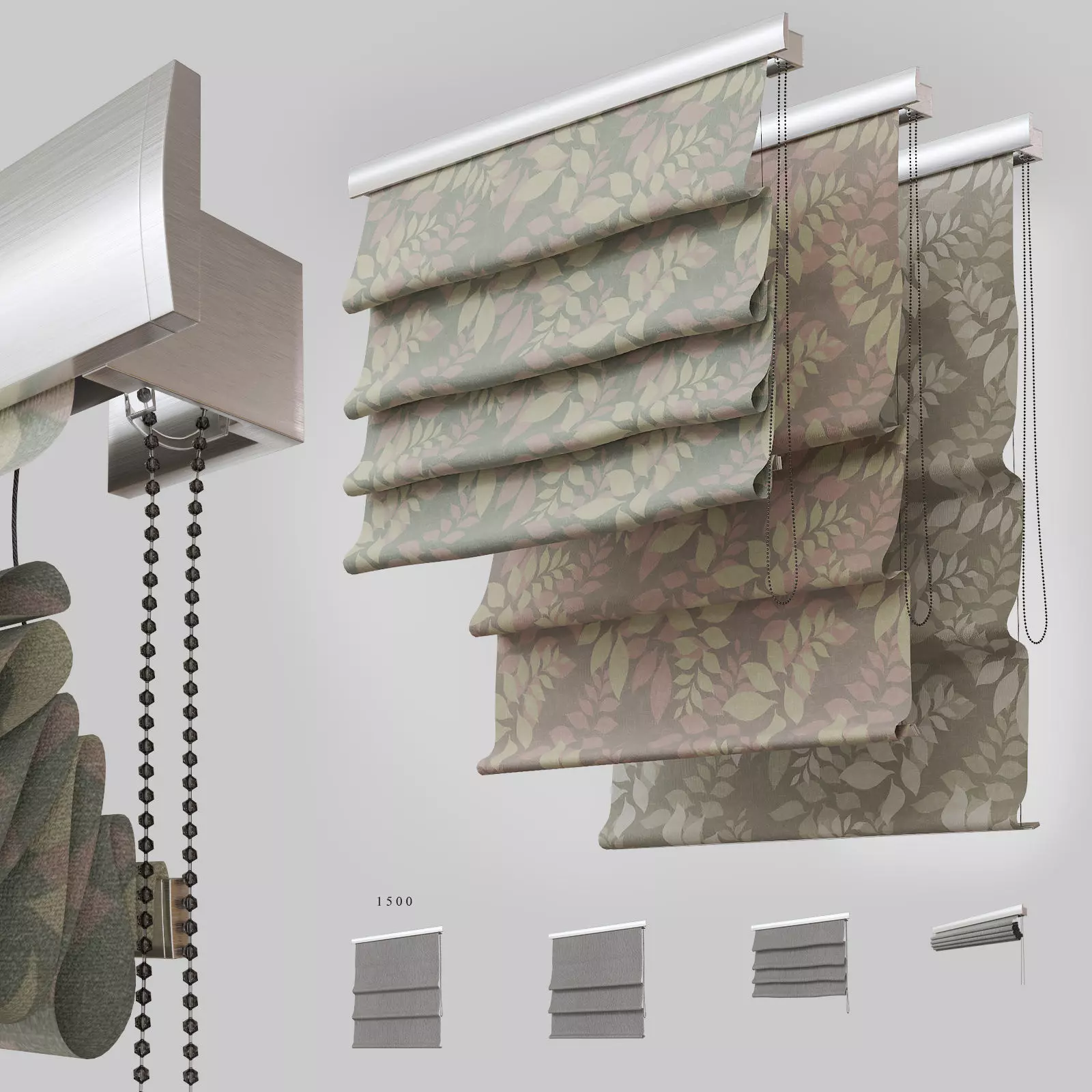 Curtains Blinds Roman blind 5 3D model