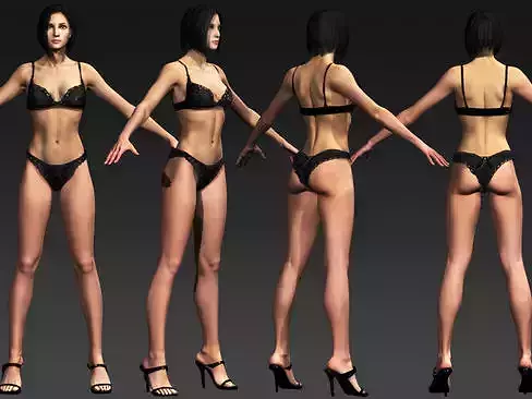 Ashley woman in bikini 3D model