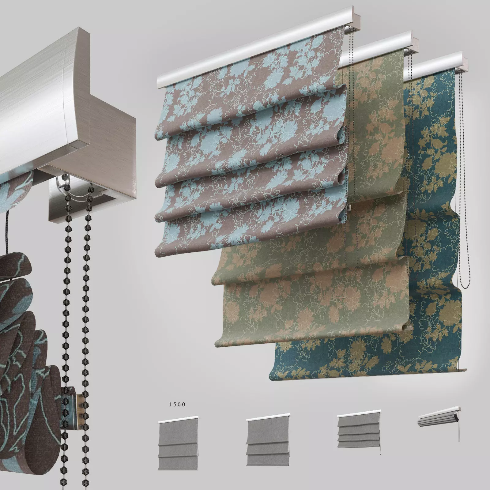 Curtains Blinds Roman blind 6 3D model