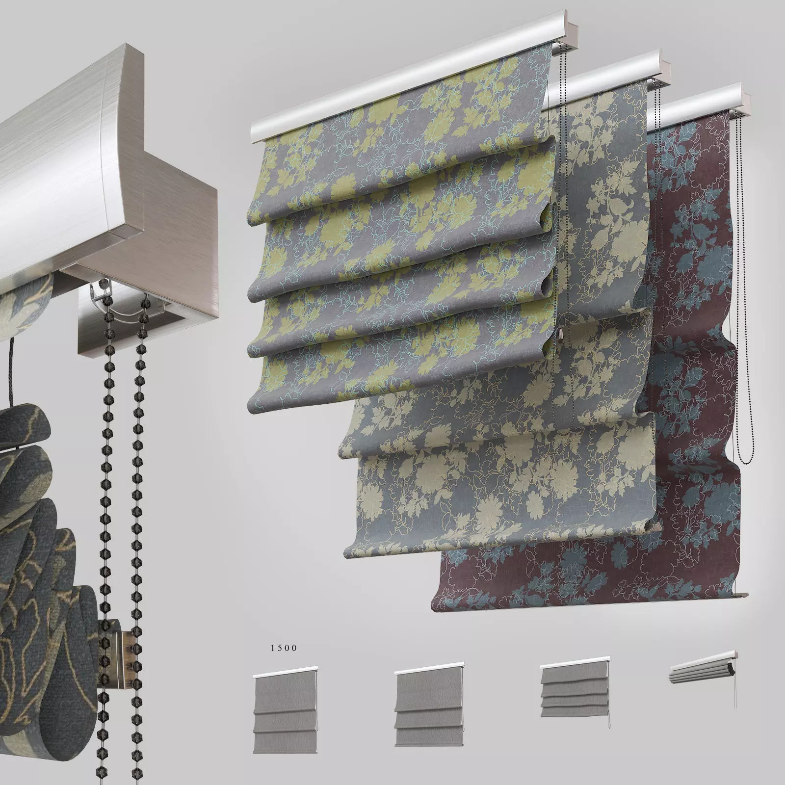 Curtains Blinds Roman blind 7 3D model