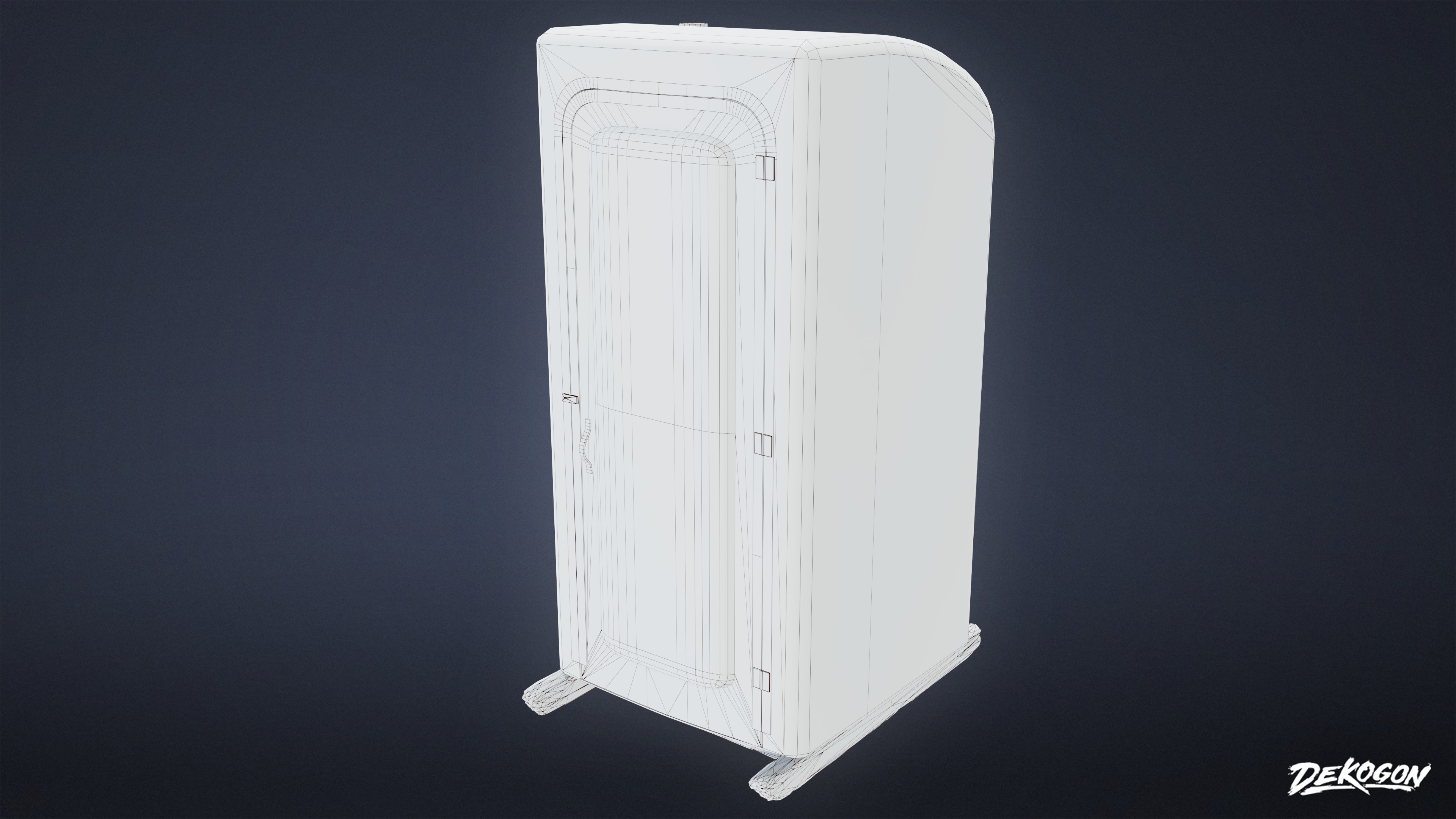 INDUSTRIAL - Porta Potty 01 - LOW POLY AND NANITE Low-poly 3D model_8