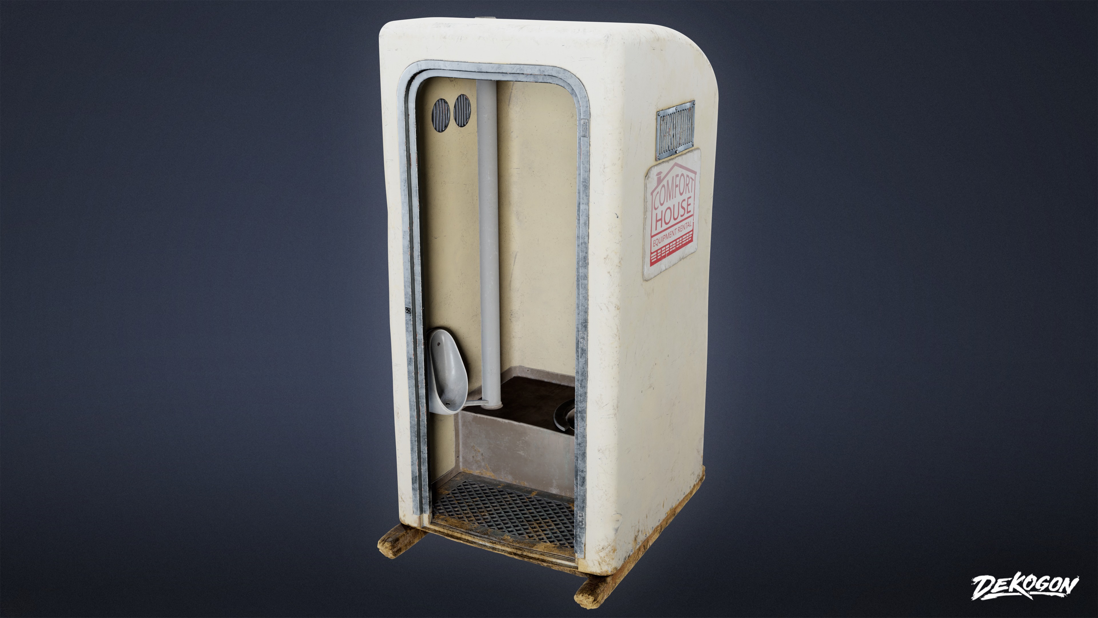 INDUSTRIAL - Porta Potty 01 - LOW POLY AND NANITE Low-poly 3D model_5