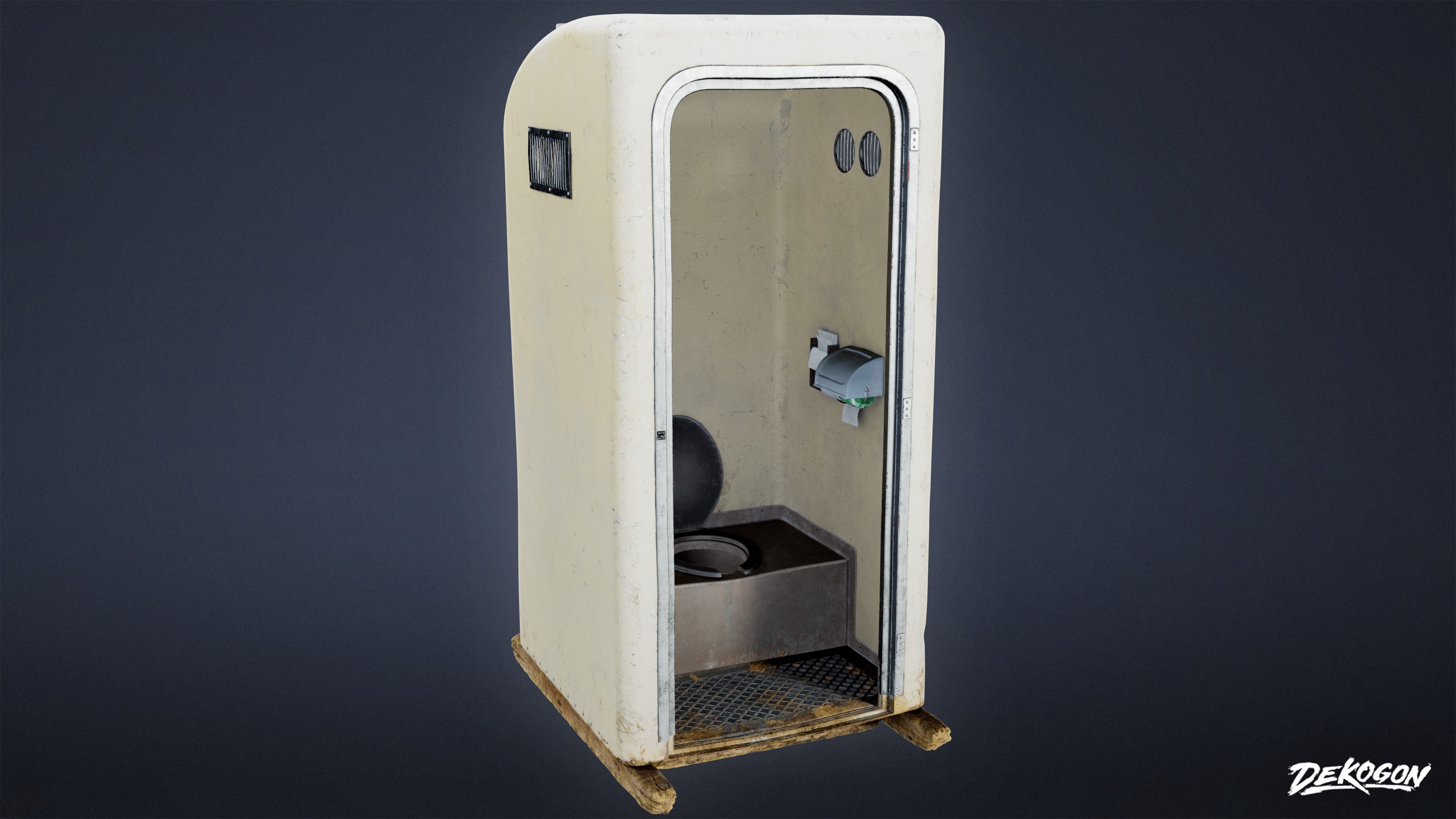 INDUSTRIAL - Porta Potty 01 - LOW POLY AND NANITE Low-poly 3D model_6