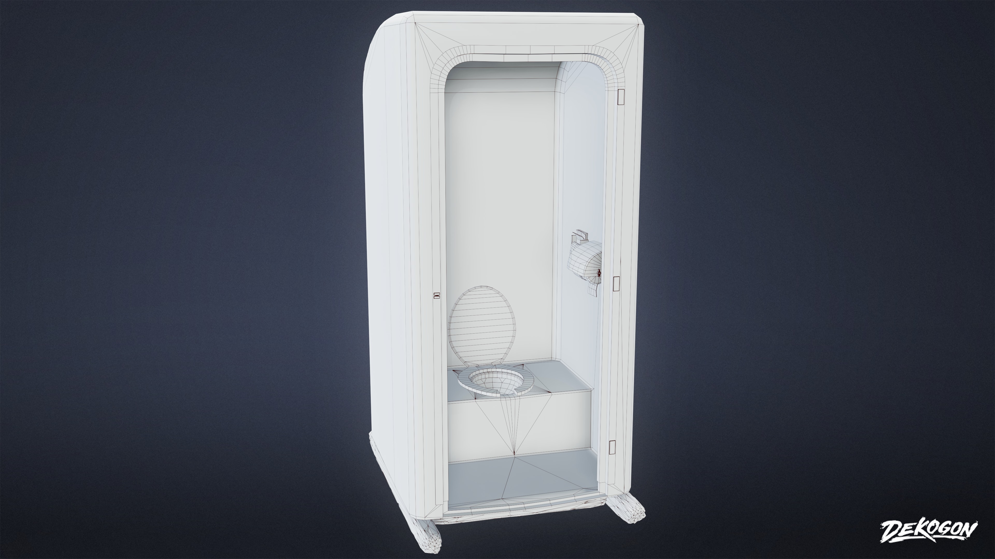 INDUSTRIAL - Porta Potty 01 - LOW POLY AND NANITE Low-poly 3D model_7