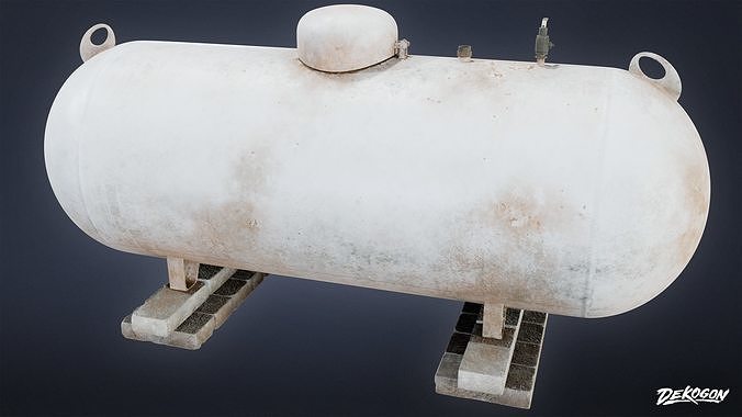 INDUSTRIAL - Propane Large 01 - LOW POLY AND NANITE Low-poly 3D model