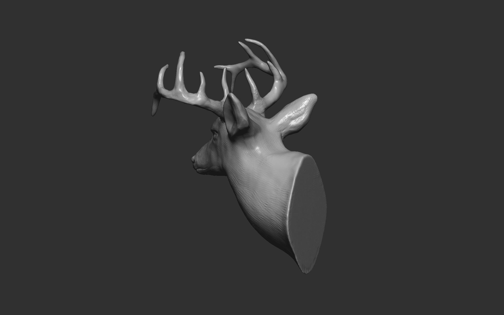 Deer head-WALL MOUNTED 3D print model_3