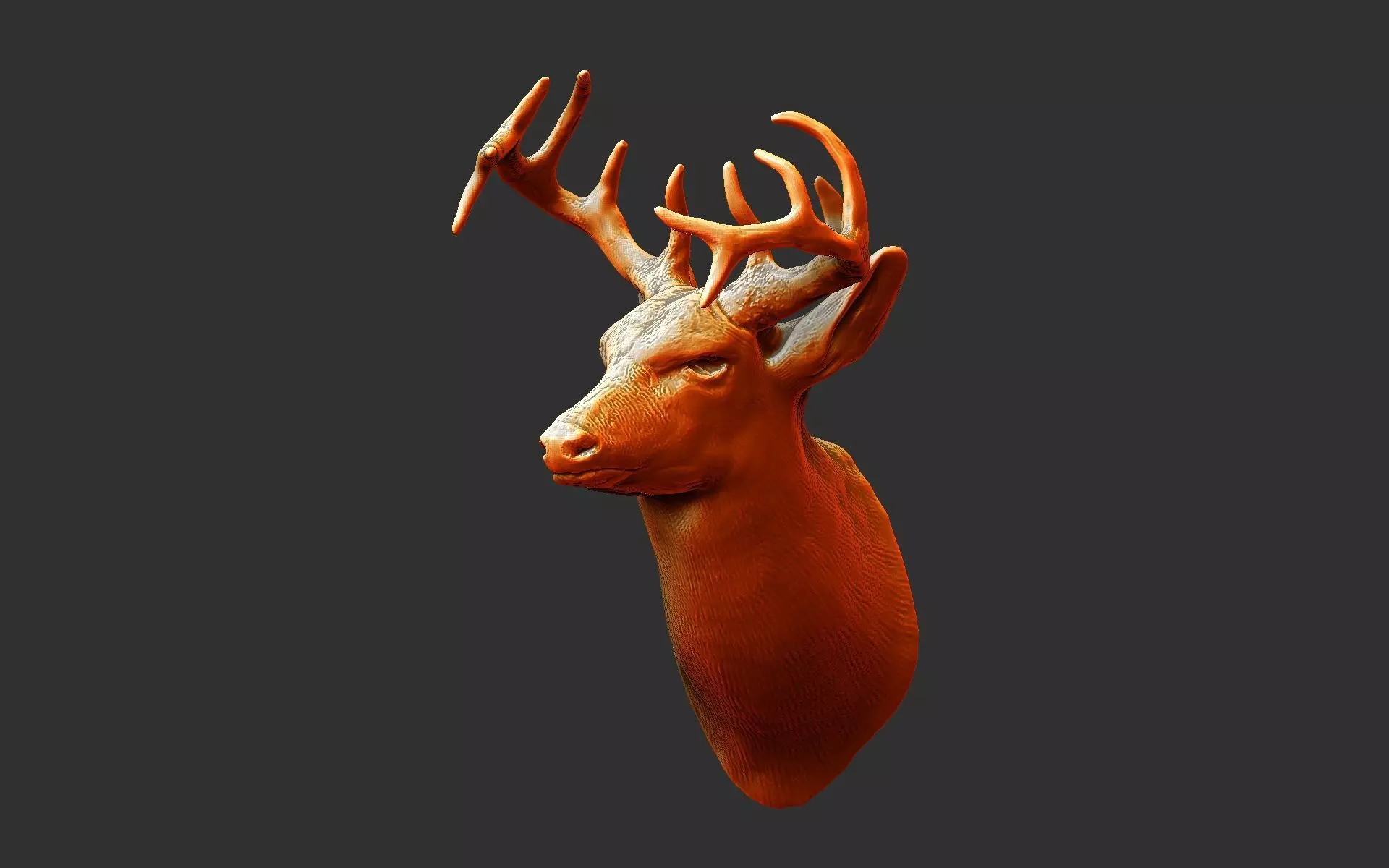 Deer head-WALL MOUNTED 3D print model_0
